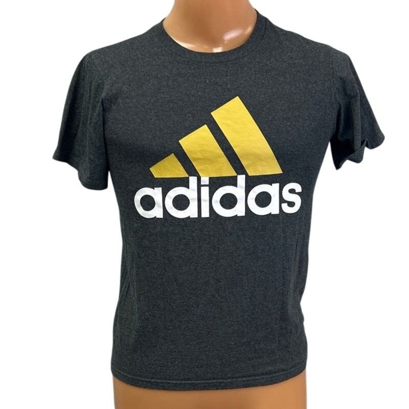 Adidas Adidas Logo Mens Small Black Gold PolyCotton Tee Shirt Size US S / EU 44-46 / 1 - 1 Thumbnail