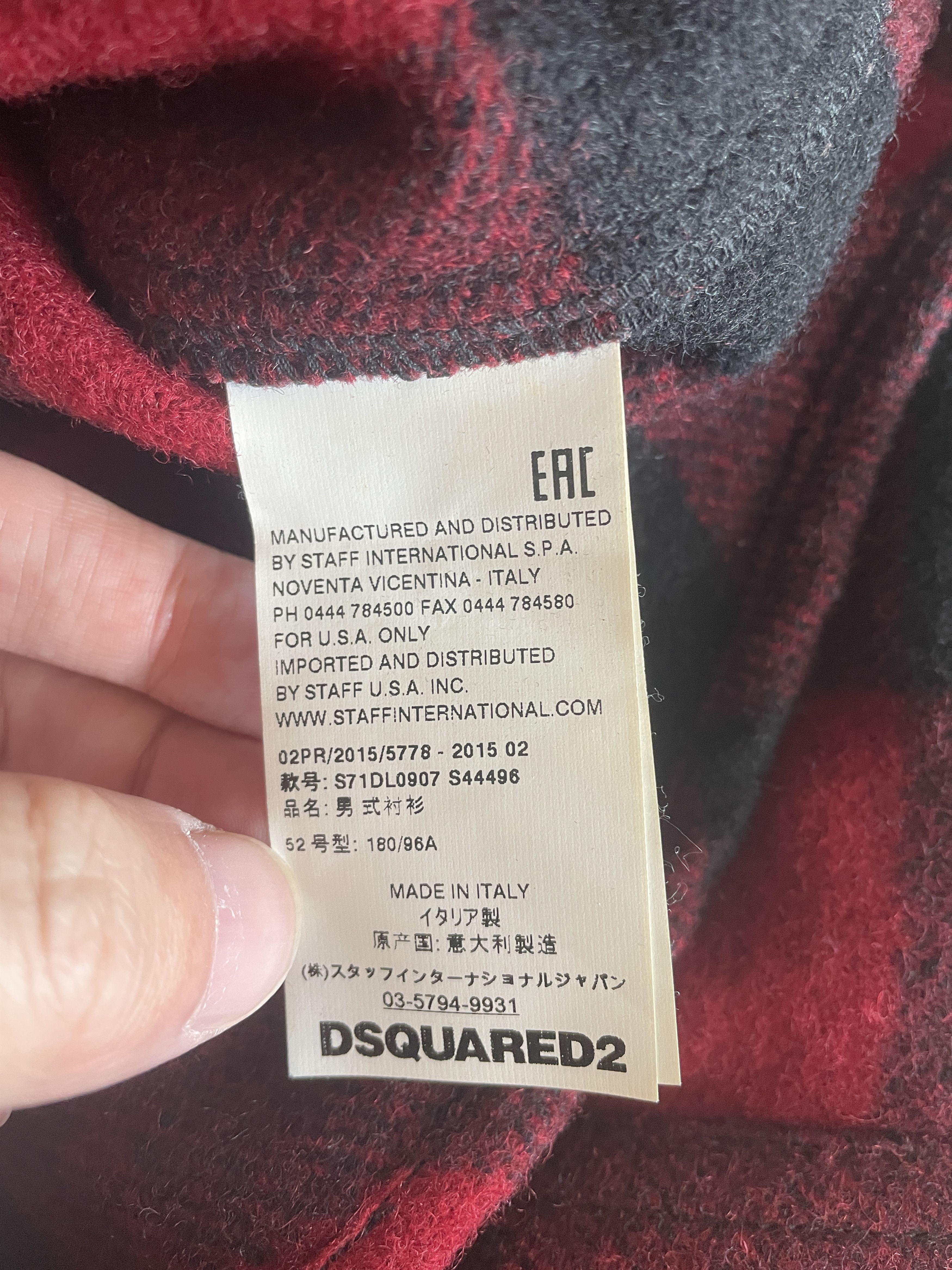 Dsquared2 Dsquared2 men's wool plaid thick shirts size 52/L Size US L / EU 52-54 / 3 - 4 Thumbnail