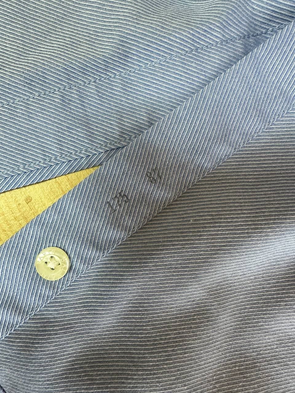 Balmain Balmain Paris Button Up Dress Shirt Micro Stripe Blue LS Size US XL / EU 56 / 4 - 10 Thumbnail