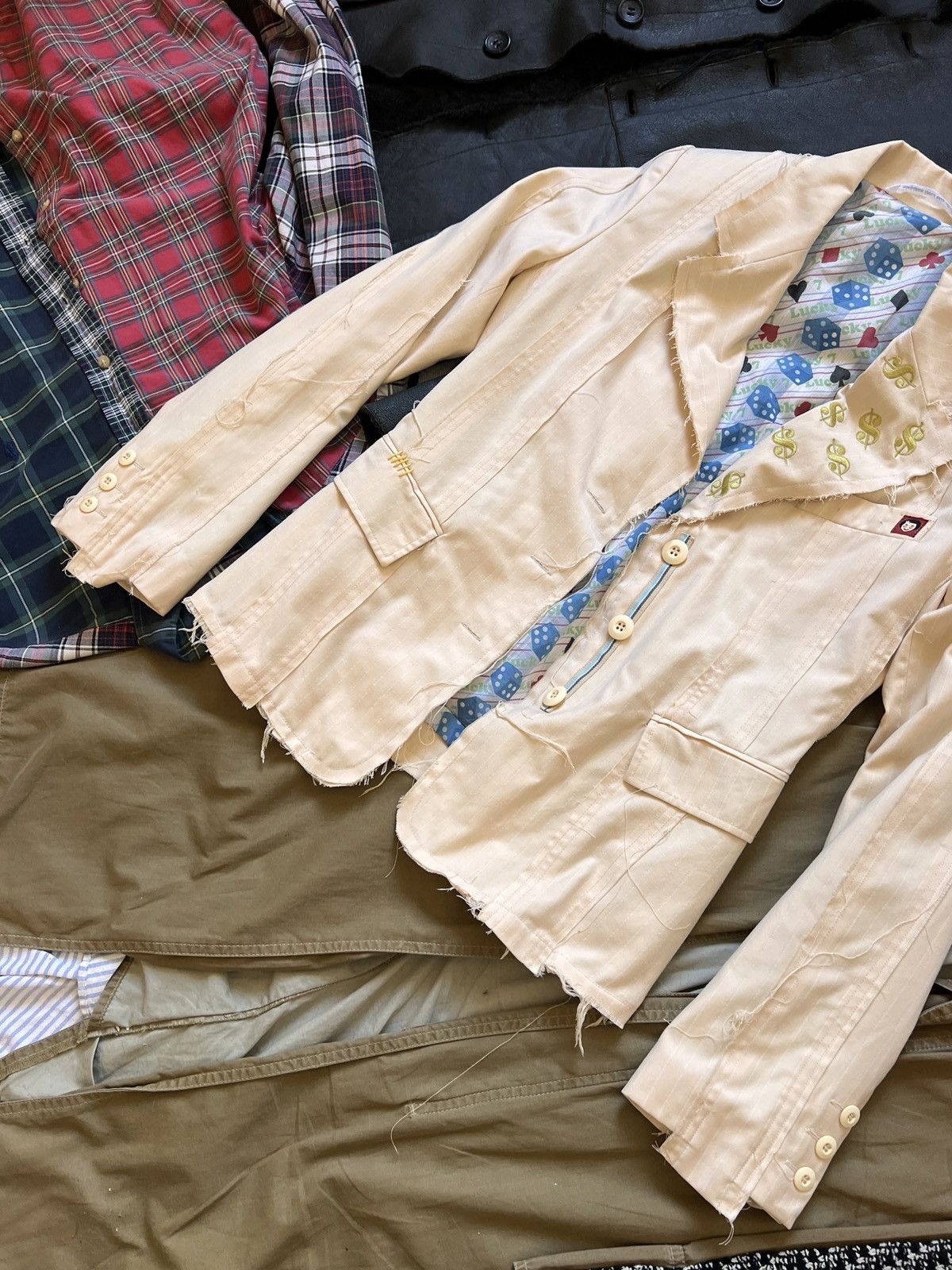Japanese Brand Vintage Japan Inspired Distressed Zucca Blazer Avant Garde Size M / US 6-8 / IT 42-44 - 6 Thumbnail