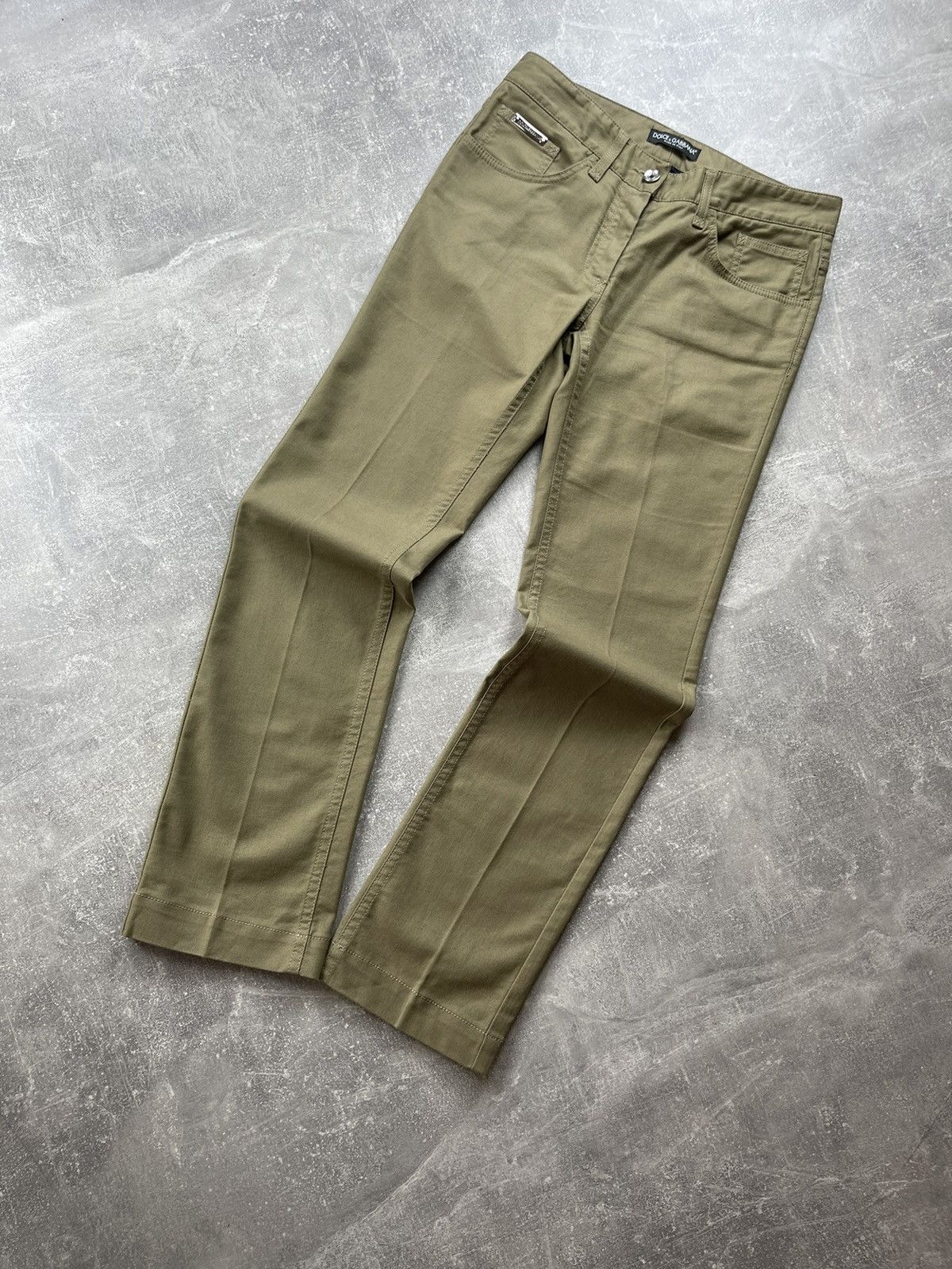 Dolce & Gabbana Dolce & Gabbana Olive Green Slim Pants Designer Jeans Size 27" / US 4 / IT 40 - 6 Thumbnail