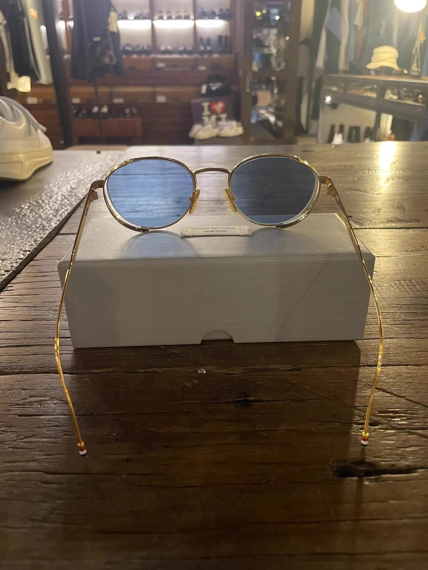 Thom Browne Thom Browne 18K gold plated frame navy blue enamel Ｑ25 Size ONE SIZE - 7 Thumbnail