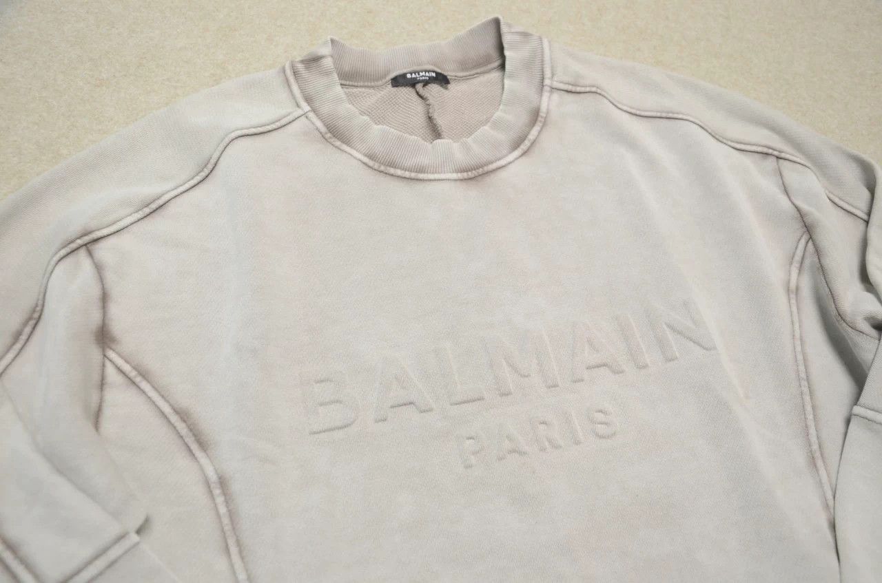 Balmain Balmain Oversized Distressed Washed Logo Sweatshirt S New Size US S / EU 44-46 / 1 - 3 Thumbnail