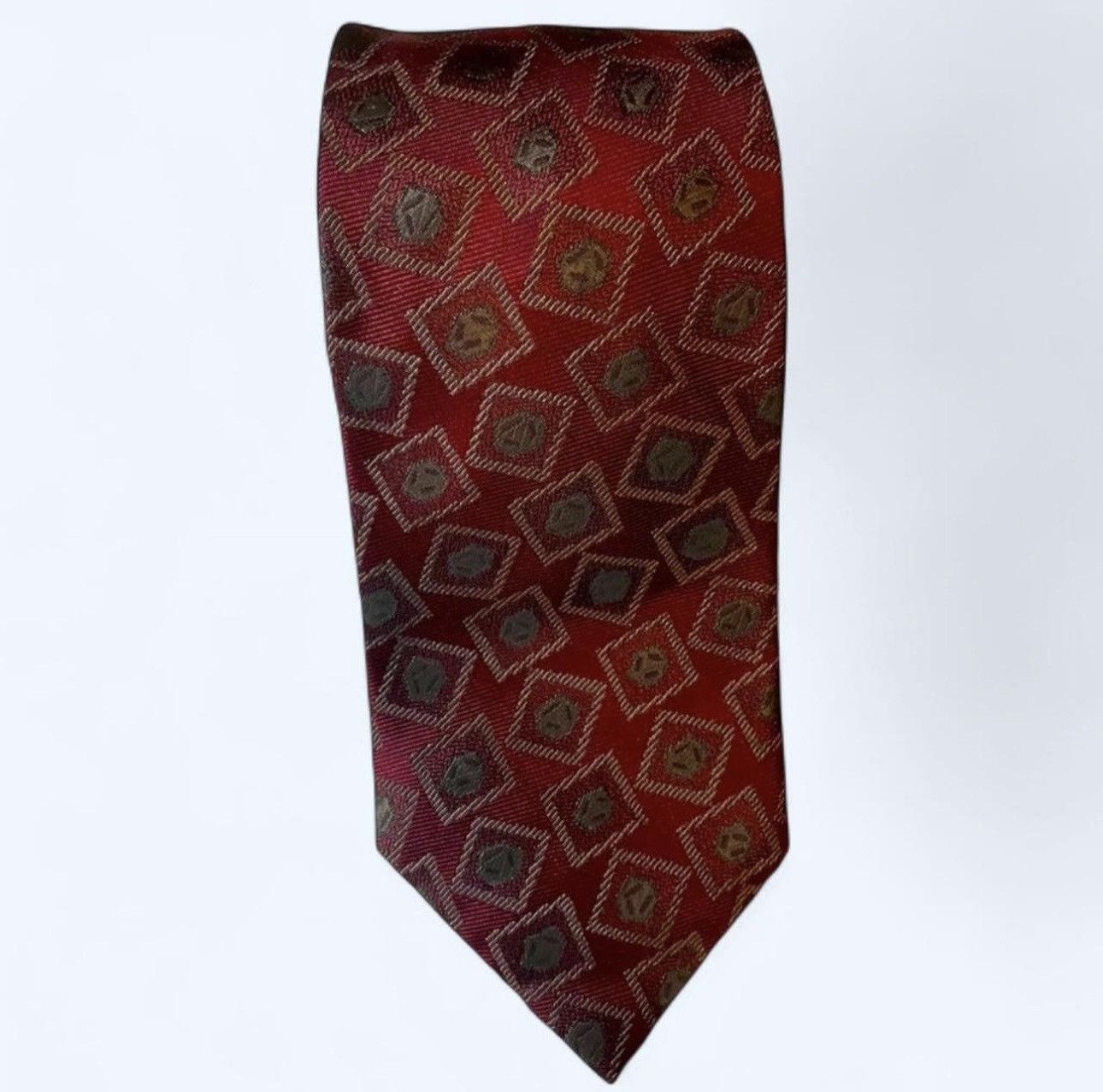 Other Vintage FR Ferrell Reed 100% Silk Tie Wine red 4" x 57" Size ONE SIZE - 1 Thumbnail