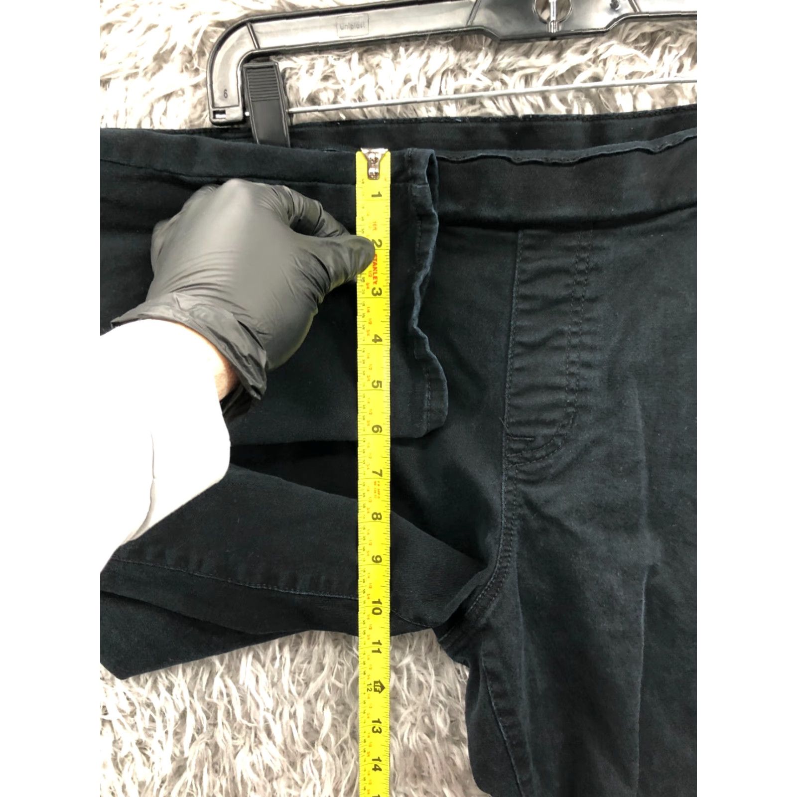 Apt. 9 Apt.9 Modern Skinny Pull On Pants Womens 1X Black Dark Wash Knit Polyester Pockets Elastic Waist Jegging Slim Fit Flat Front Size 40" / US 18 - 4 Thumbnail