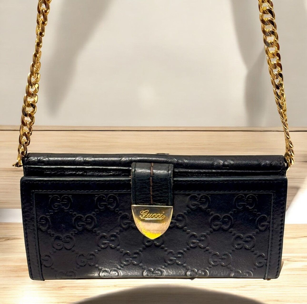 Gucci GUCCI LONG WALLER IN BLACK LEATHER IN MINT EUC AUTHENTIC Size ONE SIZE - 4 Thumbnail