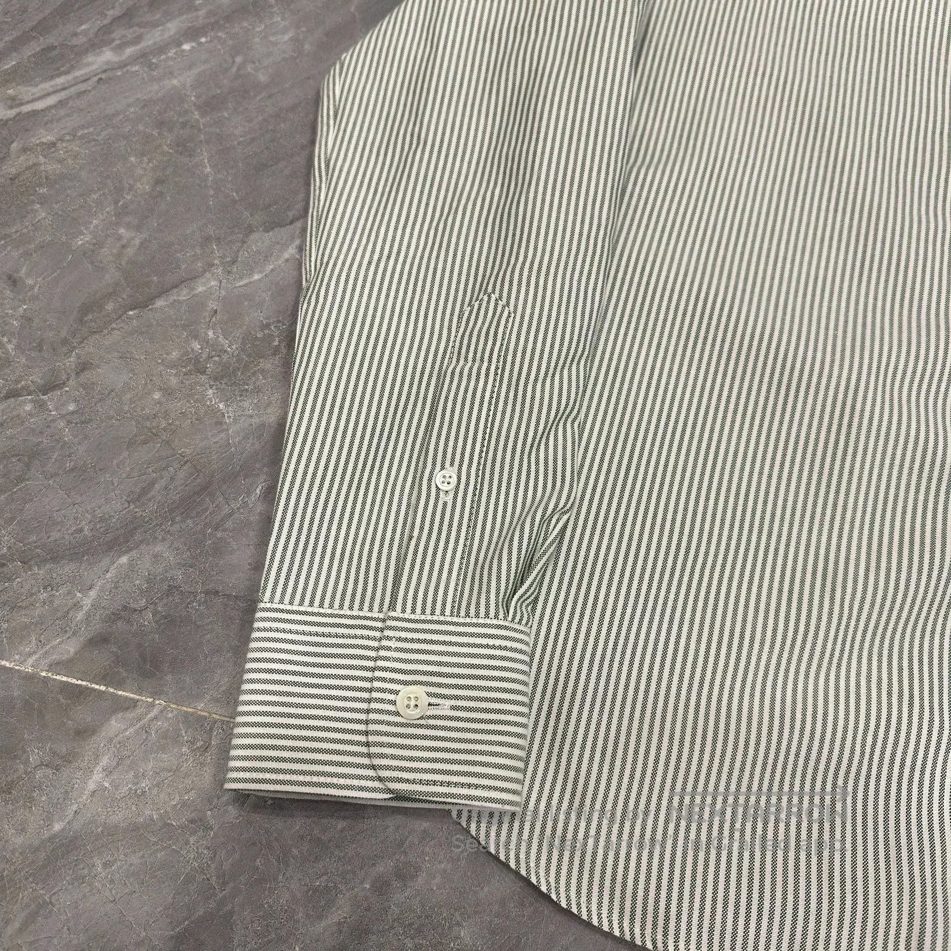 AMI Green Striped Long Sleeve Shirt. Size US XL / EU 56 / 4 - 4 Thumbnail