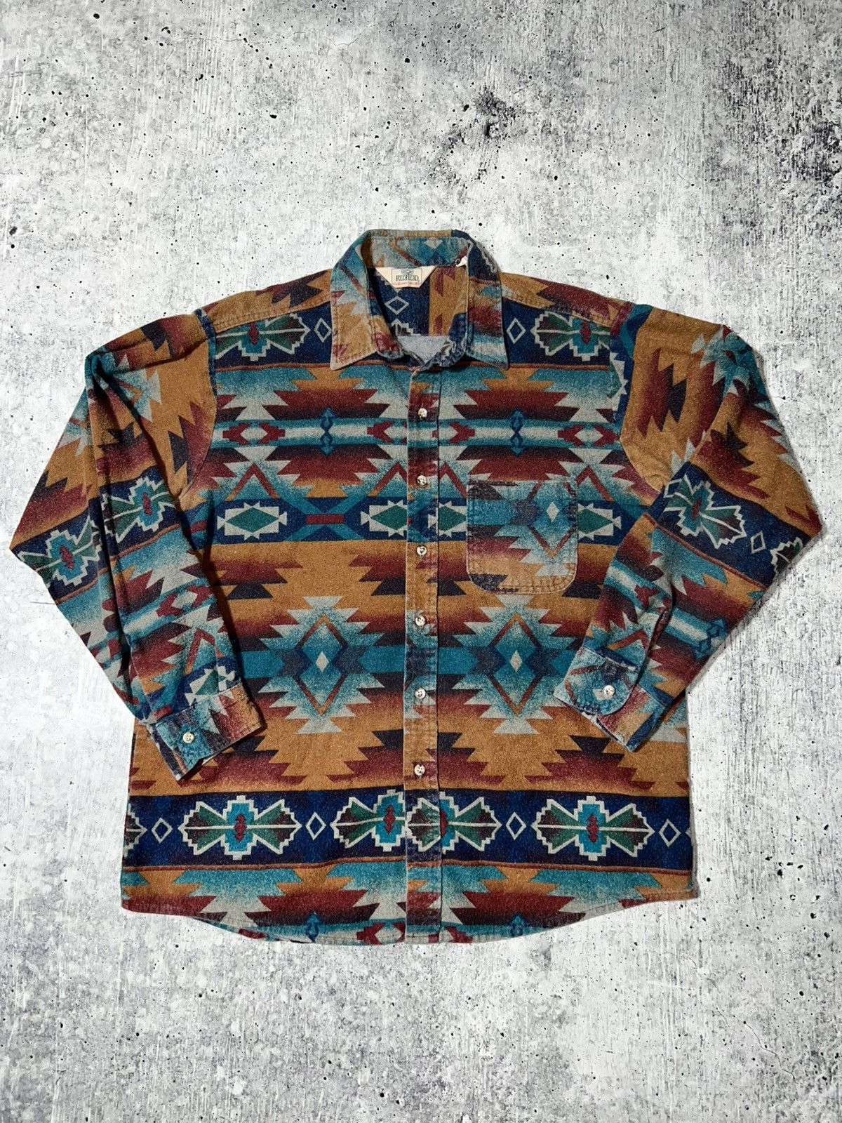 Vintage Vintage 90s Navajo Aztec Style Button Up Shirt Size US XL / EU 56 / 4 - 1 Thumbnail