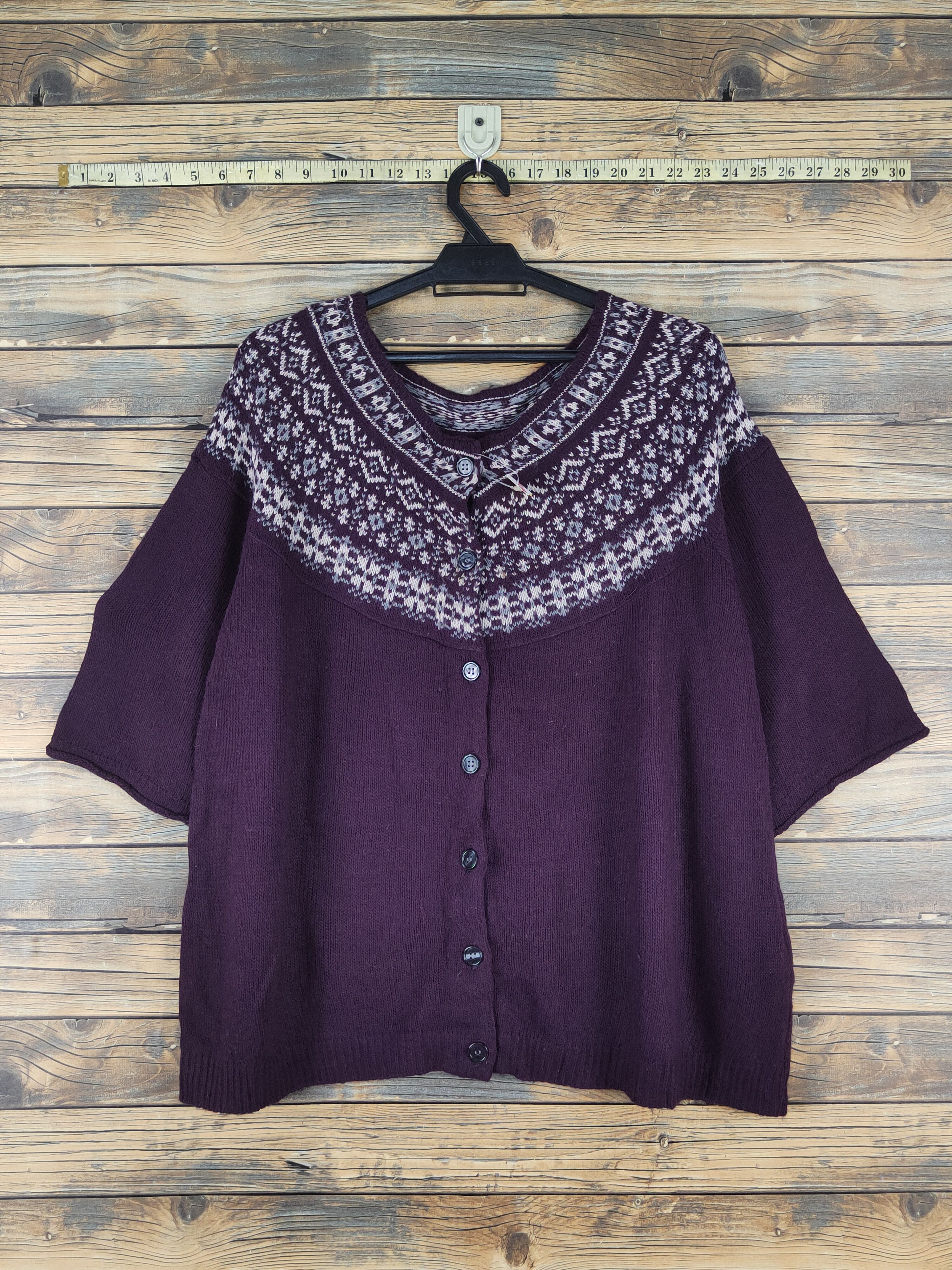 Homespun Knitwear × Japanese Brand Nusy Dark Purple Knitwear Cardigan #W1242 Size M / US 6-8 / IT 42-44 - 1 Thumbnail