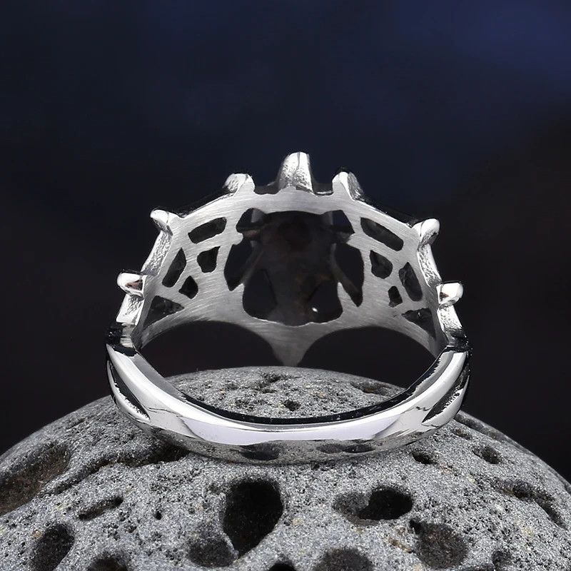 Jewelry × Vintage Skull With Red Stone Ring Size ONE SIZE - 4 Thumbnail