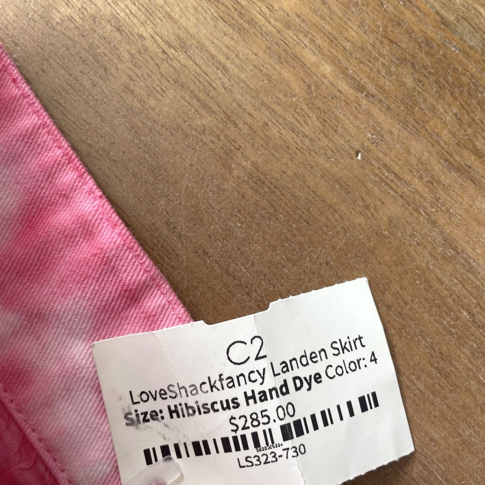LoveShackFancy LoveShackFancy Mini Skirt Women Size 4 Pink Denim Cotton Tie Dye Ruffle Short Stitch Skirt Cottage Coquette Spring Summer 4 Womens Size 27" / US 4 / IT 40 - 7 Thumbnail