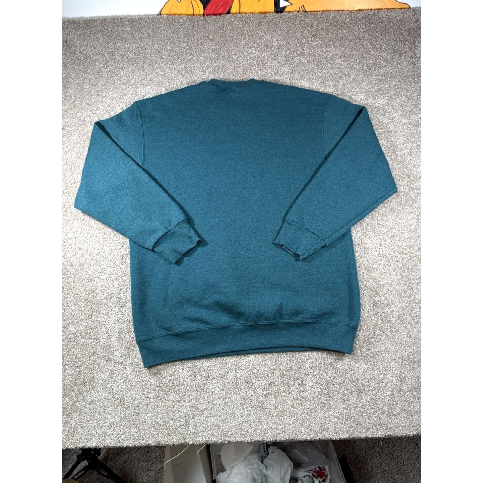 Fruit Of The Loom VINTAGE Fruit of the Loom Crewneck Sweatshirt Adult XL Green Cotton Blend Poly Knit Logo Pullover Preshrunk Ring Spun Men Mens Fall Winter Size US XL / EU 56 / 4 - 3 Thumbnail
