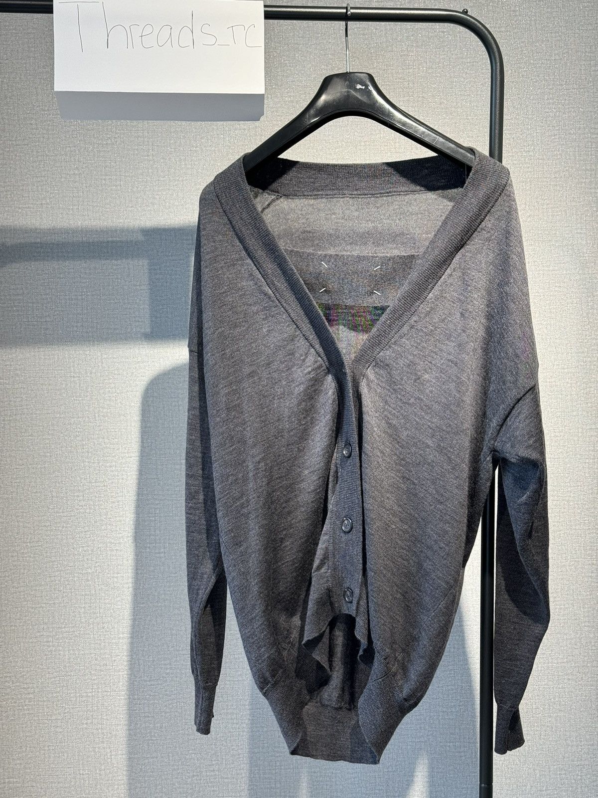 image of Maison Margiela V - Neck Cashmere Cardigan in Grey, Women's (Size Small)