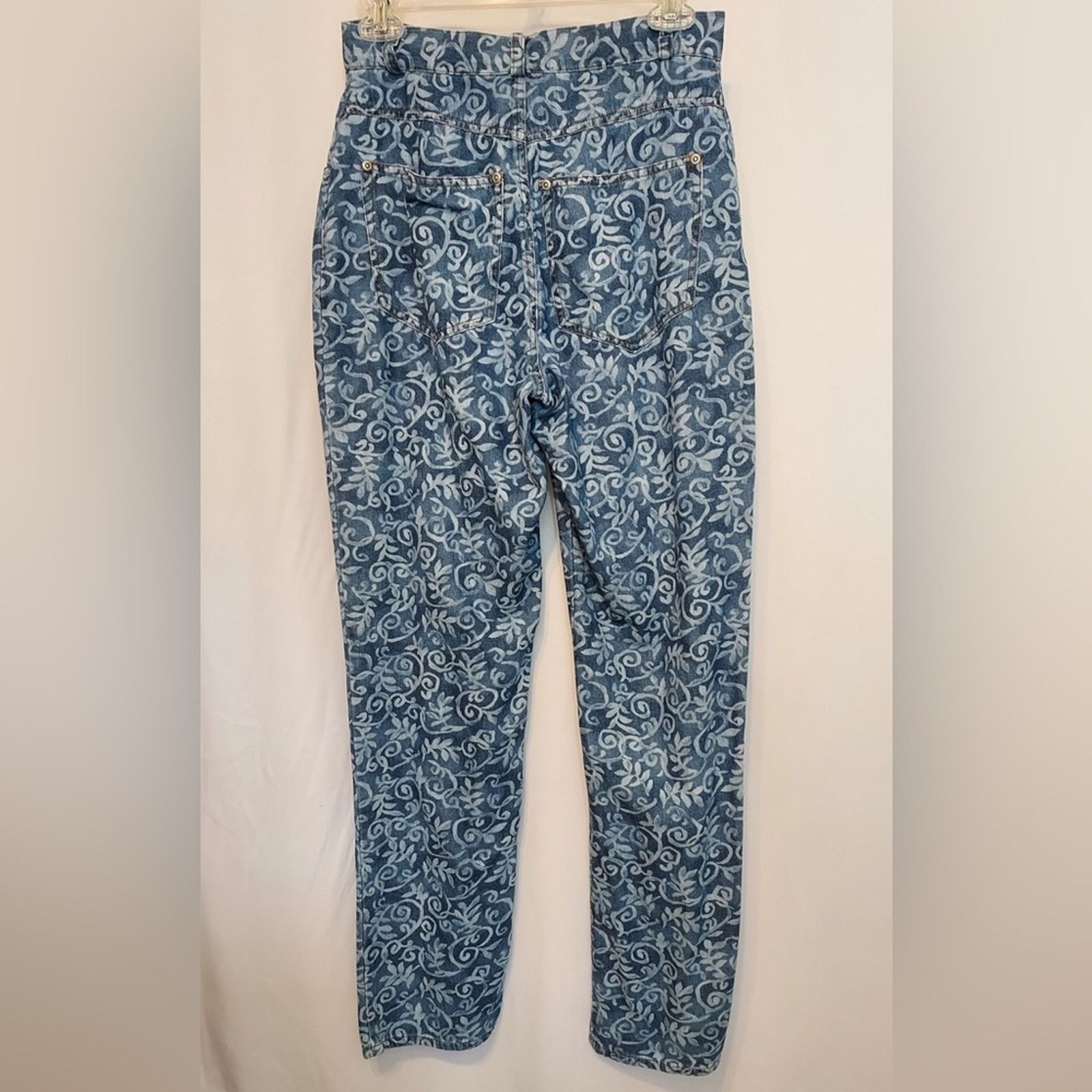 Other Carole Little Blue White Floral Denim High Rise Jeans Pants Size 28" / US 6 / IT 42 - 5 Thumbnail
