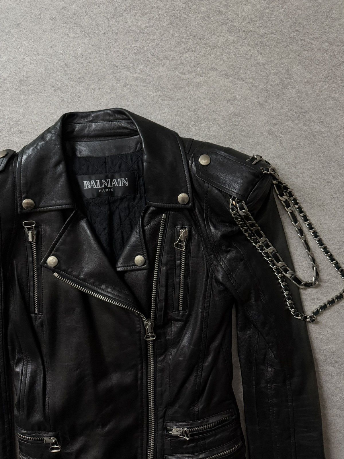 Balmain Balmain FW09 Leather Rider by Christophe Decarnin Size XS / US 0-2 / IT 36-38 - 5 Thumbnail