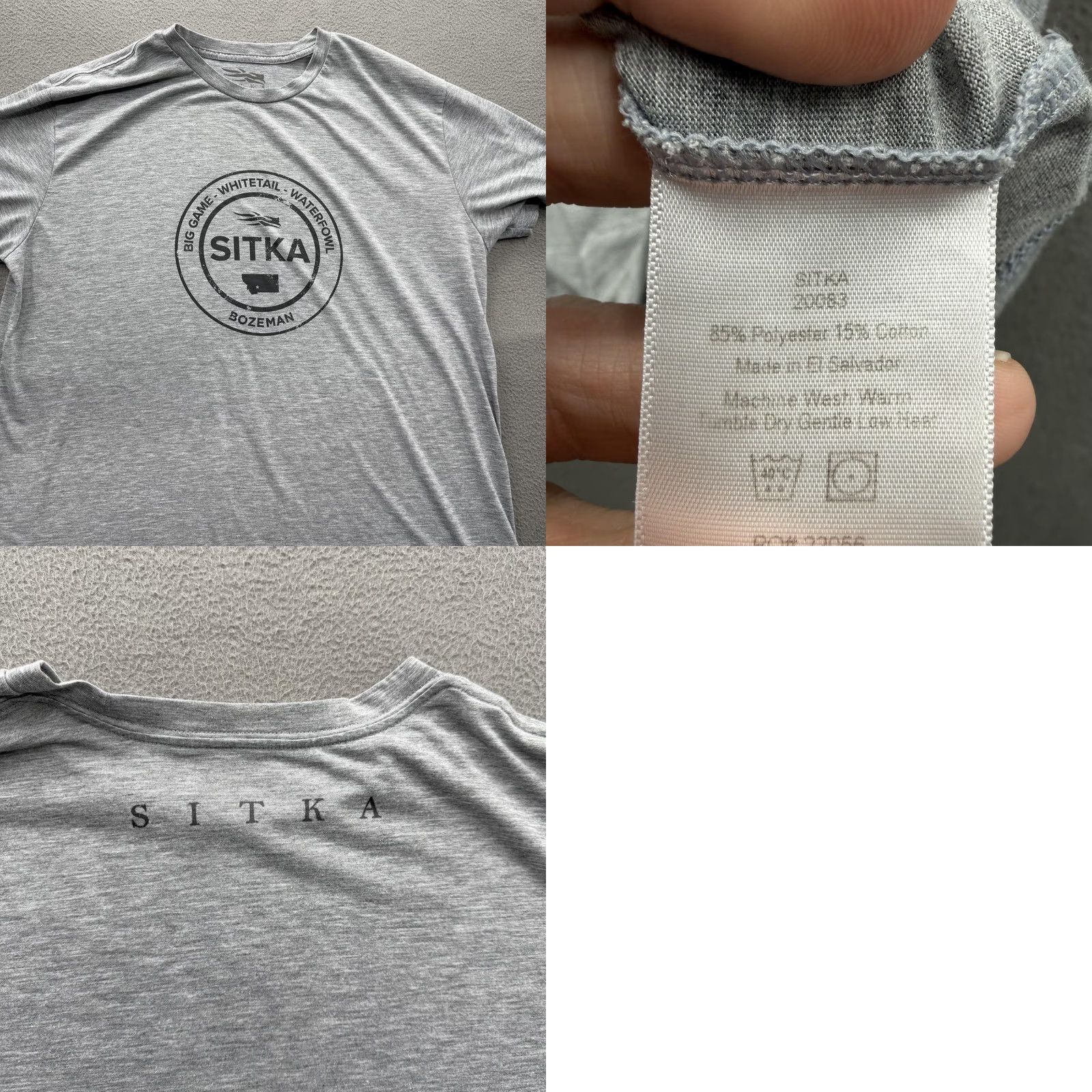 SITKA Sitka Mens XL Gray Bozeman Montana Hunting Graphic Tee Shirt Short Sleeve Crew Neck Tagless Outdoor Graphic Print T-Shirt Size US XL / EU 56 / 4 - 8 Thumbnail