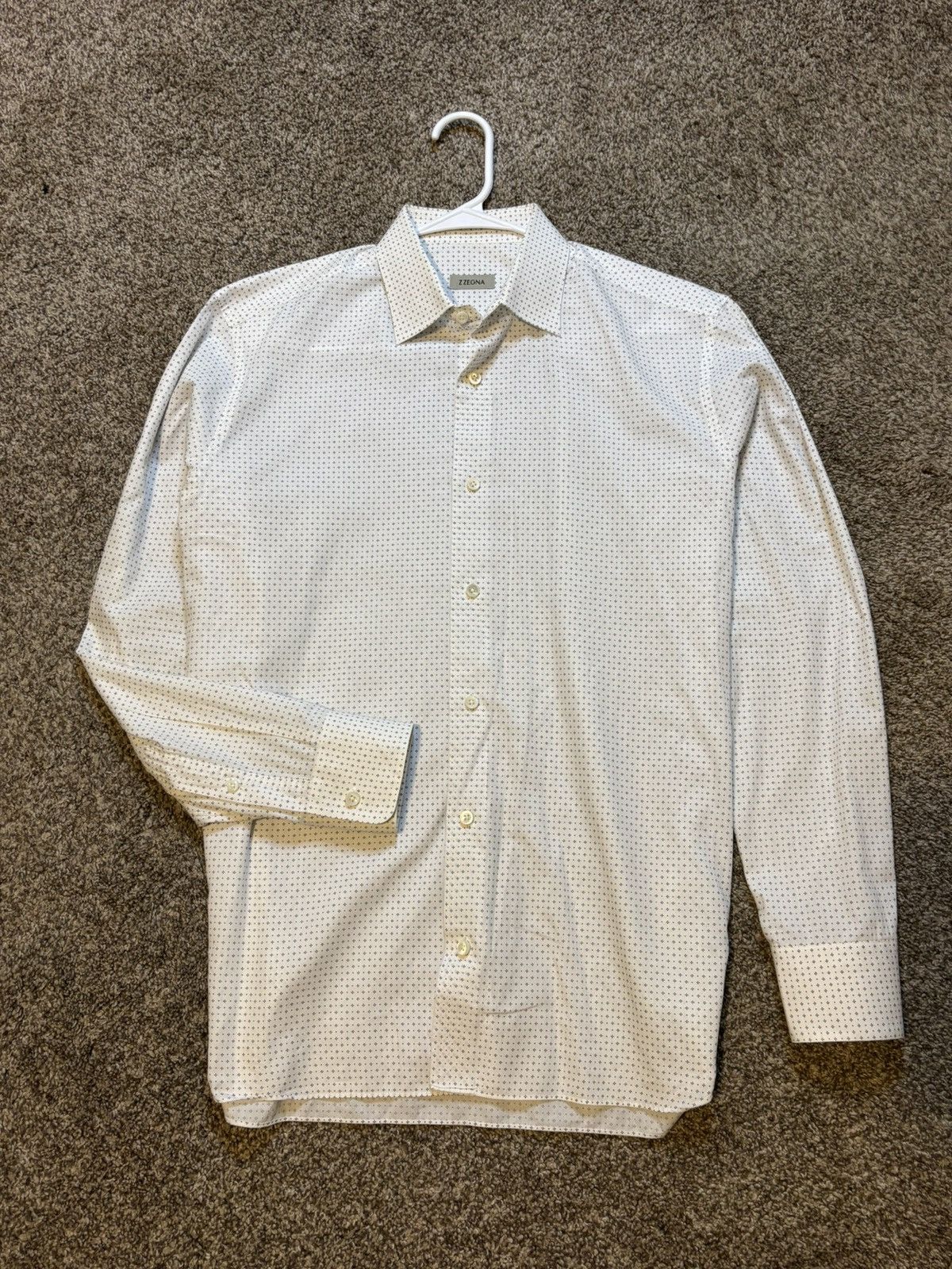 Z Zegna Z Zegna Men's Shirt Fine Cotton Slim Fit Stripe Ermenegildo Size US L / EU 52-54 / 3 - 7 Thumbnail