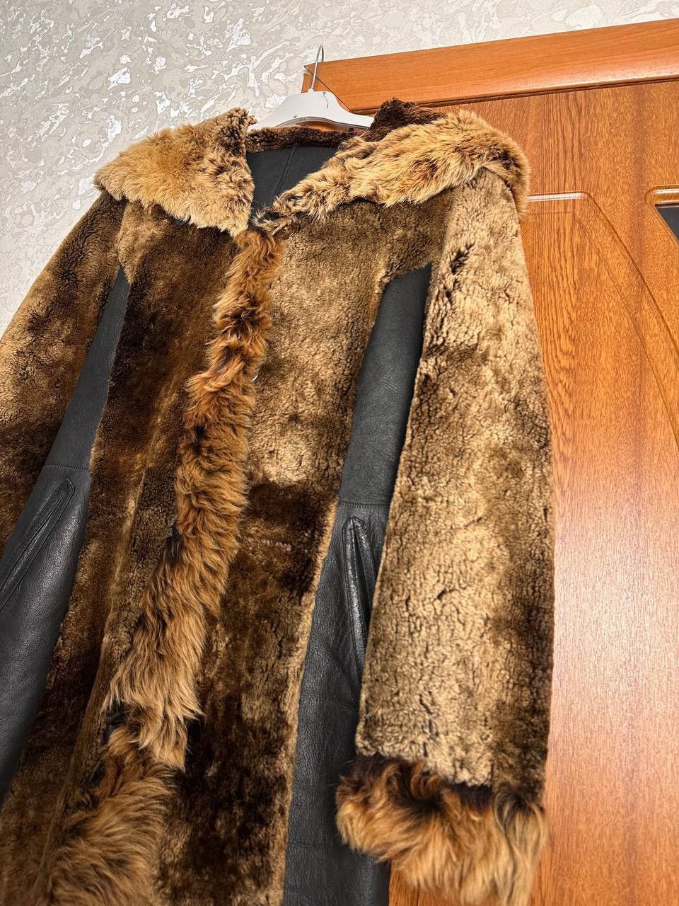 Dolce & Gabbana Archive Shearling Fur Leather Coat Rare