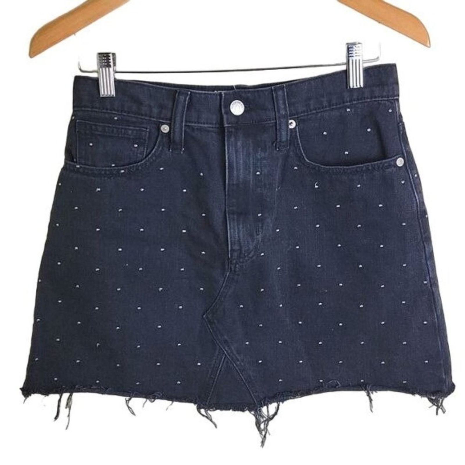 Madewell Madewell Denim Mini Skirt Fringe Hem Size 27" / US 4 / IT 40 - 1 Thumbnail