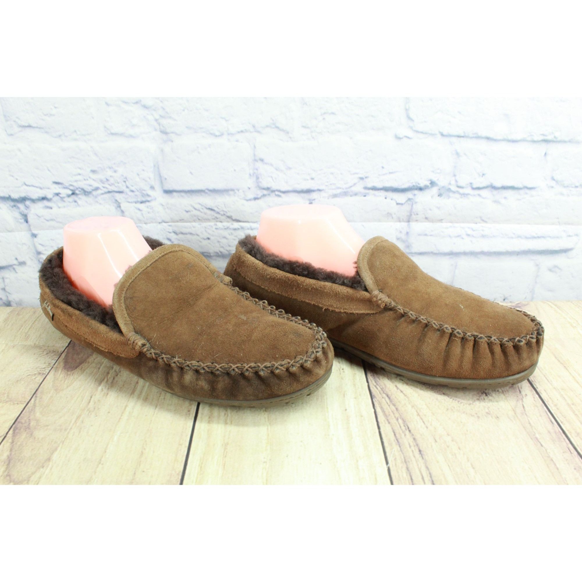 L.L. Bean LL Bean Mens Wicked Good Shearling Lined Venetian Slippers Size US 10 / EU 43 - 3 Thumbnail
