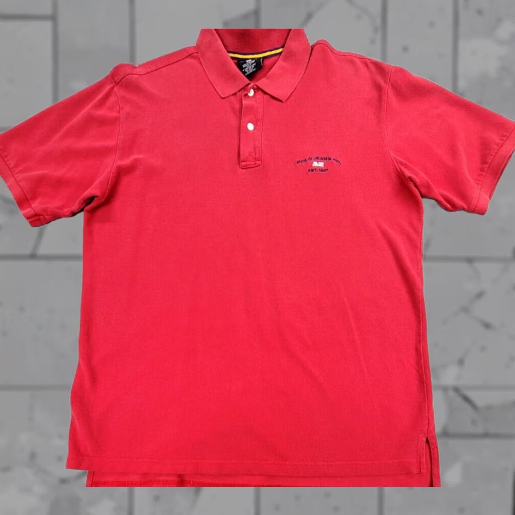 Vintage Polo Jeans Co. Ralph Lauren Polo Shirt Red Logo Mens XL Size US XL / EU 56 / 4 - 1 Thumbnail