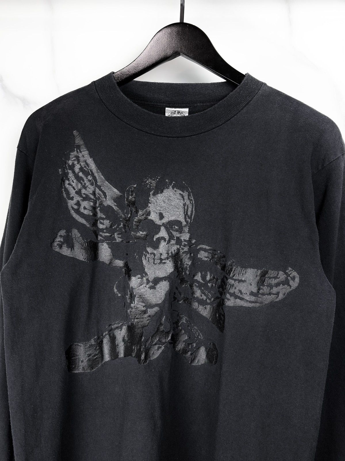 Chrome Hearts Chrome Hearts Vintage Foti Skull Faded Longsleeve Tshirt Size US M / EU 48-50 / 2 - 3 Thumbnail