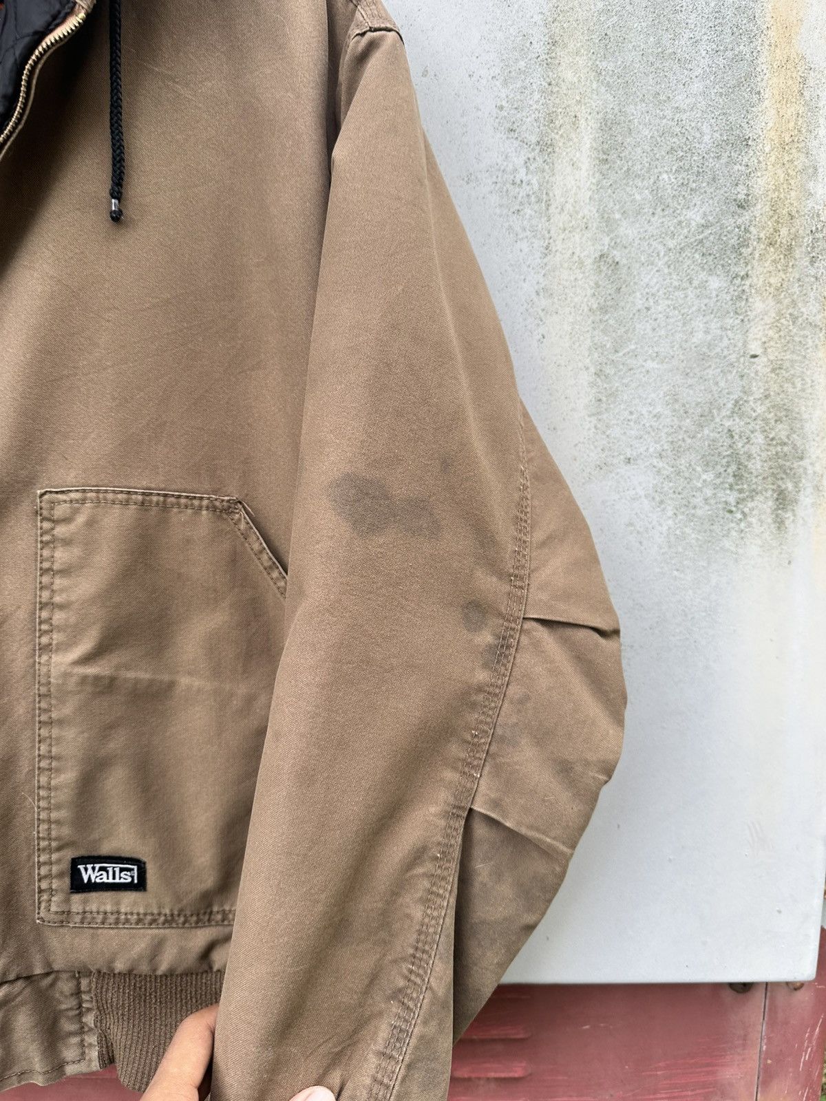 Vintage 👹Vintage Faded Walls Brown Hooded Bomber Jacket Size US M / EU 48-50 / 2 - 11 Thumbnail