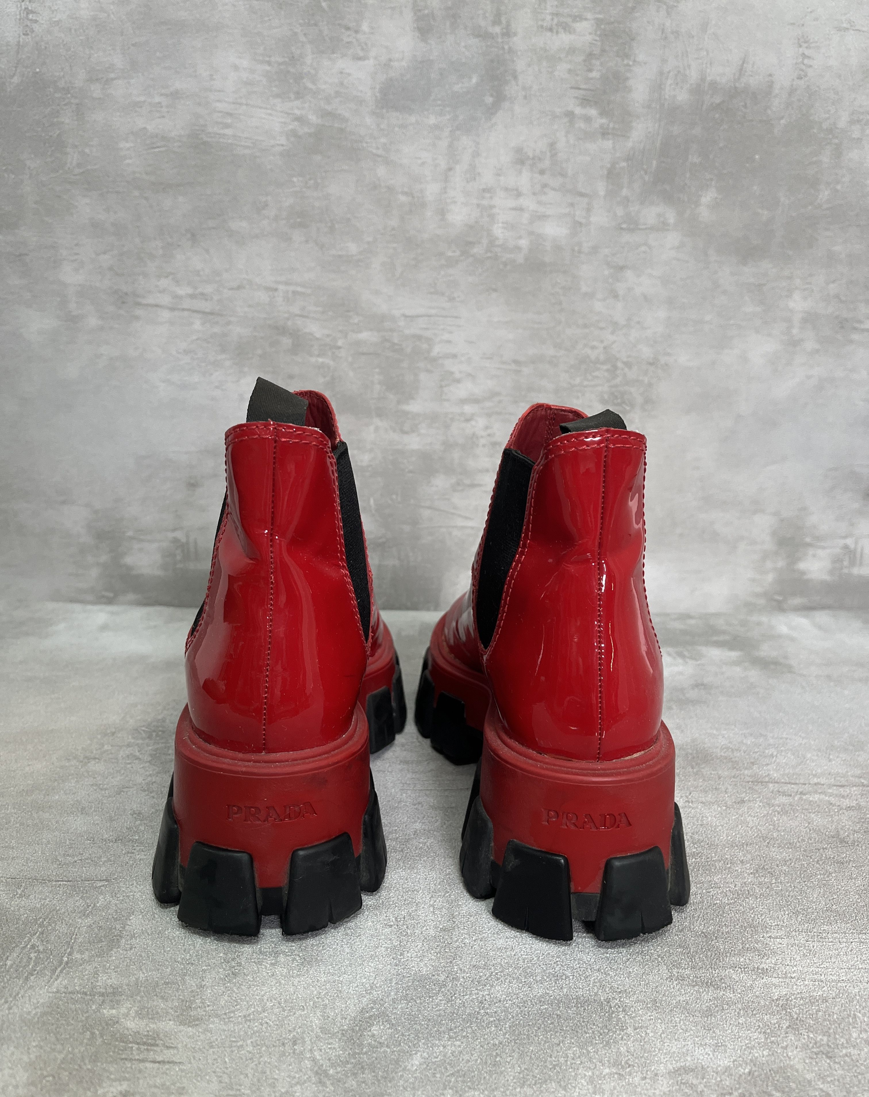 Prada Prada Monolith Patent Leather Ankle Boots Size US 6 / IT 36 - 2 Thumbnail