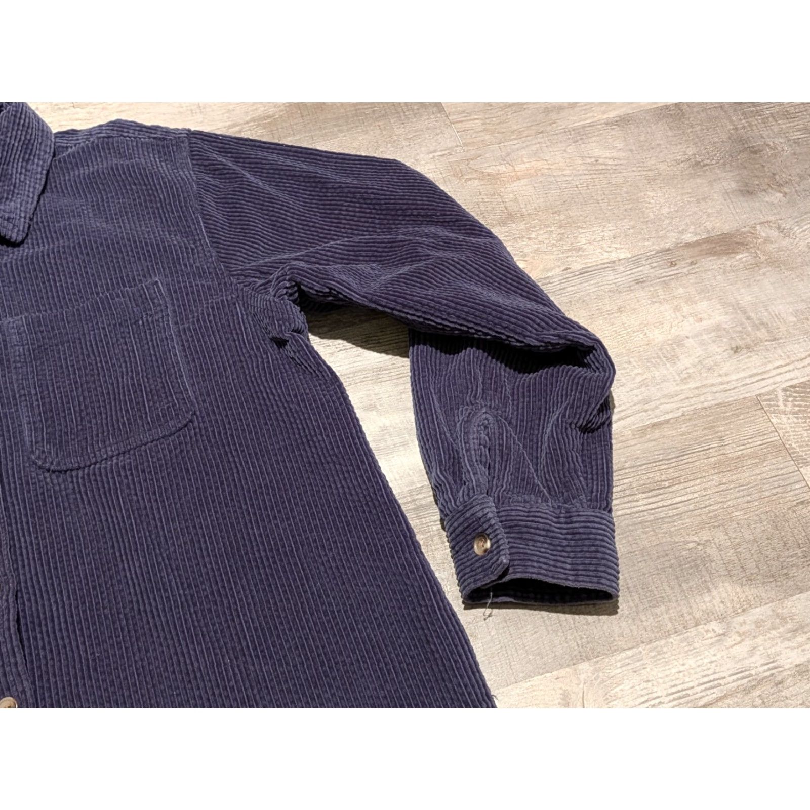 Vintage VINTAGE L.L. Bean Corduroy Shirt Jacket Womens Small Blue Plaid Flannel Lined Shacket Size S / US 4 / IT 40 - 3 Thumbnail