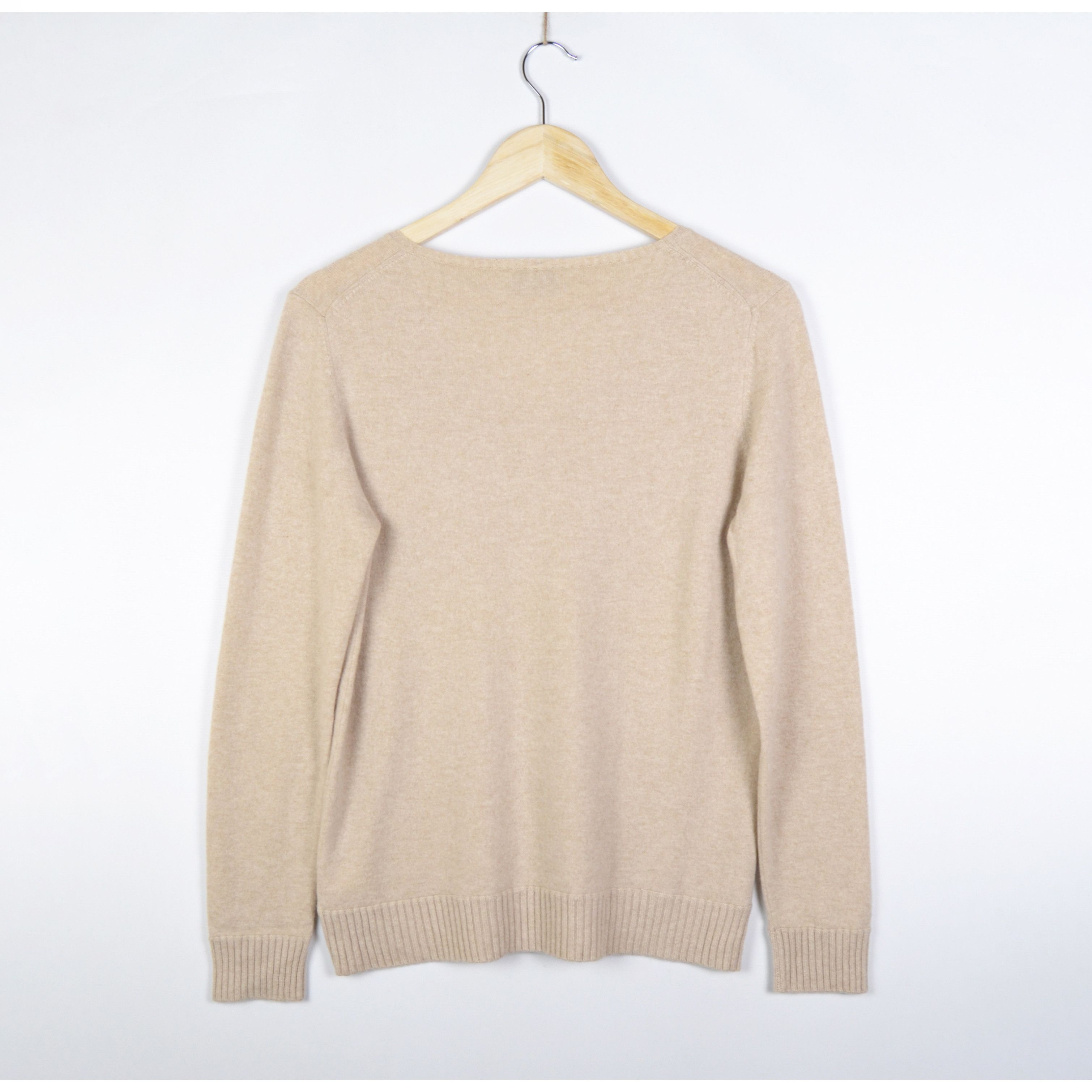 Bogner Bogner Cashmere Sweater Beige V-Neck Women's Size US12 Size XL / US 12-14 / IT 48-50 - 17 Thumbnail