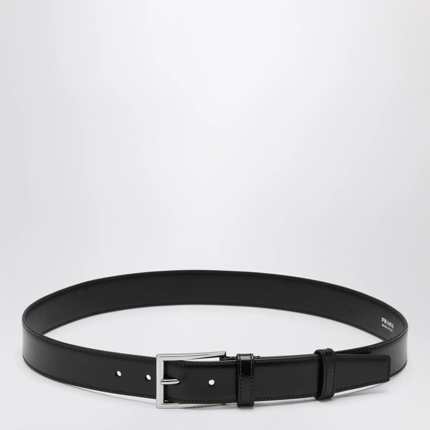 Prada o1d2blof0326 Size: 95 / Polished Leather Belt in Black Size ONE SIZE - 1 Thumbnail