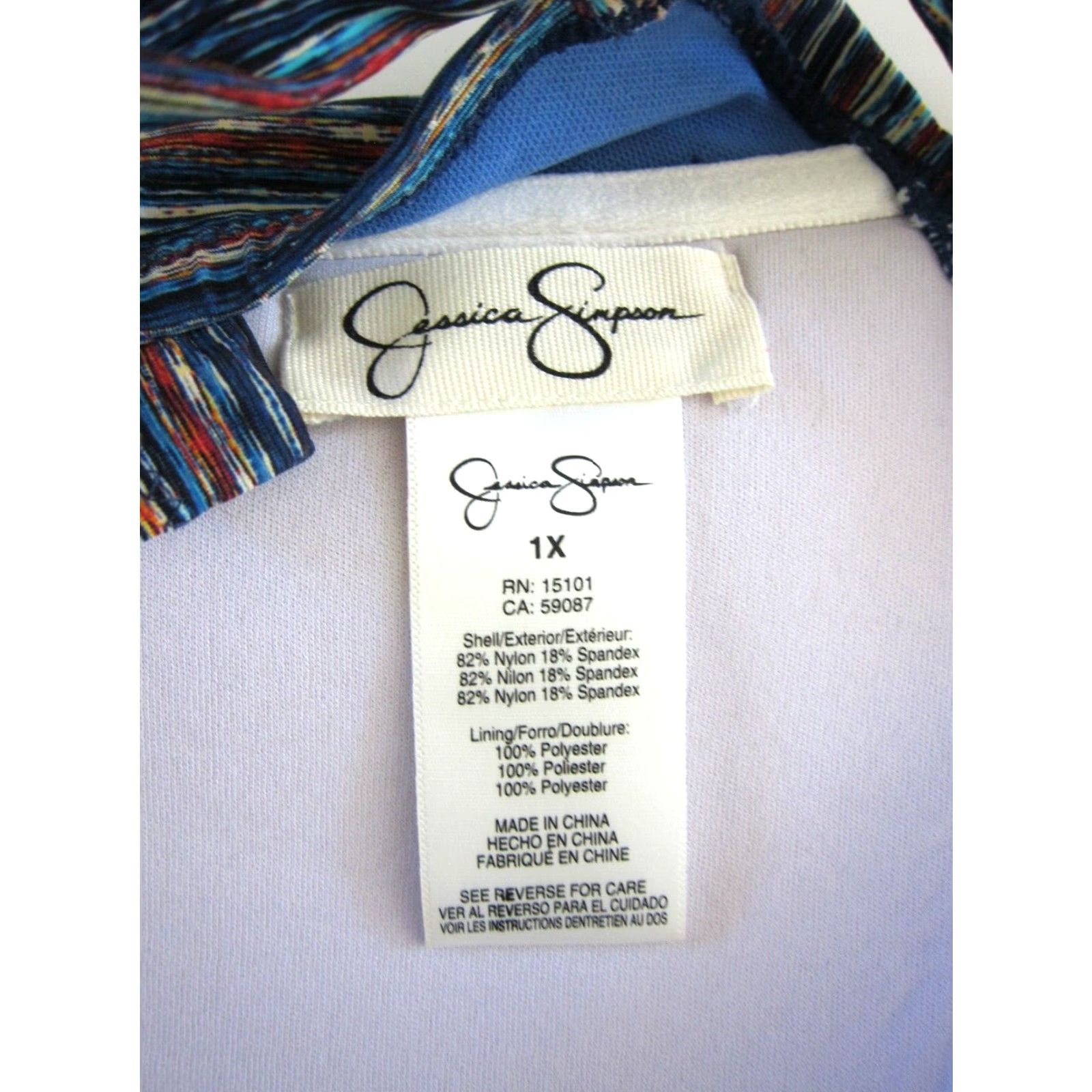 Jessica Simpson Jessica Simpson Blue Stripe Tankini Padded Built In Bra Swim Top Woman 1X Size XL / US 12-14 / IT 48-50 - 4 Thumbnail