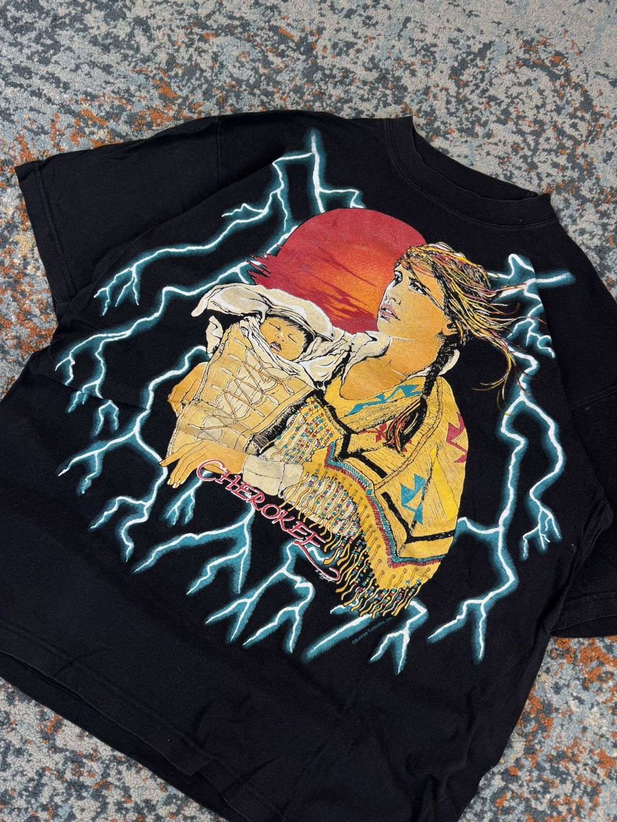 Vintage Vintage 90s American Thunder Cherokee tribe all over print Size US XL / EU 56 / 4 - 5 Thumbnail