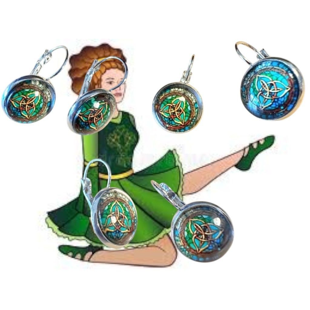 Handmade Celtic Knot Earrings Irish Dancing Girl Parade Trinity Symbo Size ONE SIZE - 3 Thumbnail