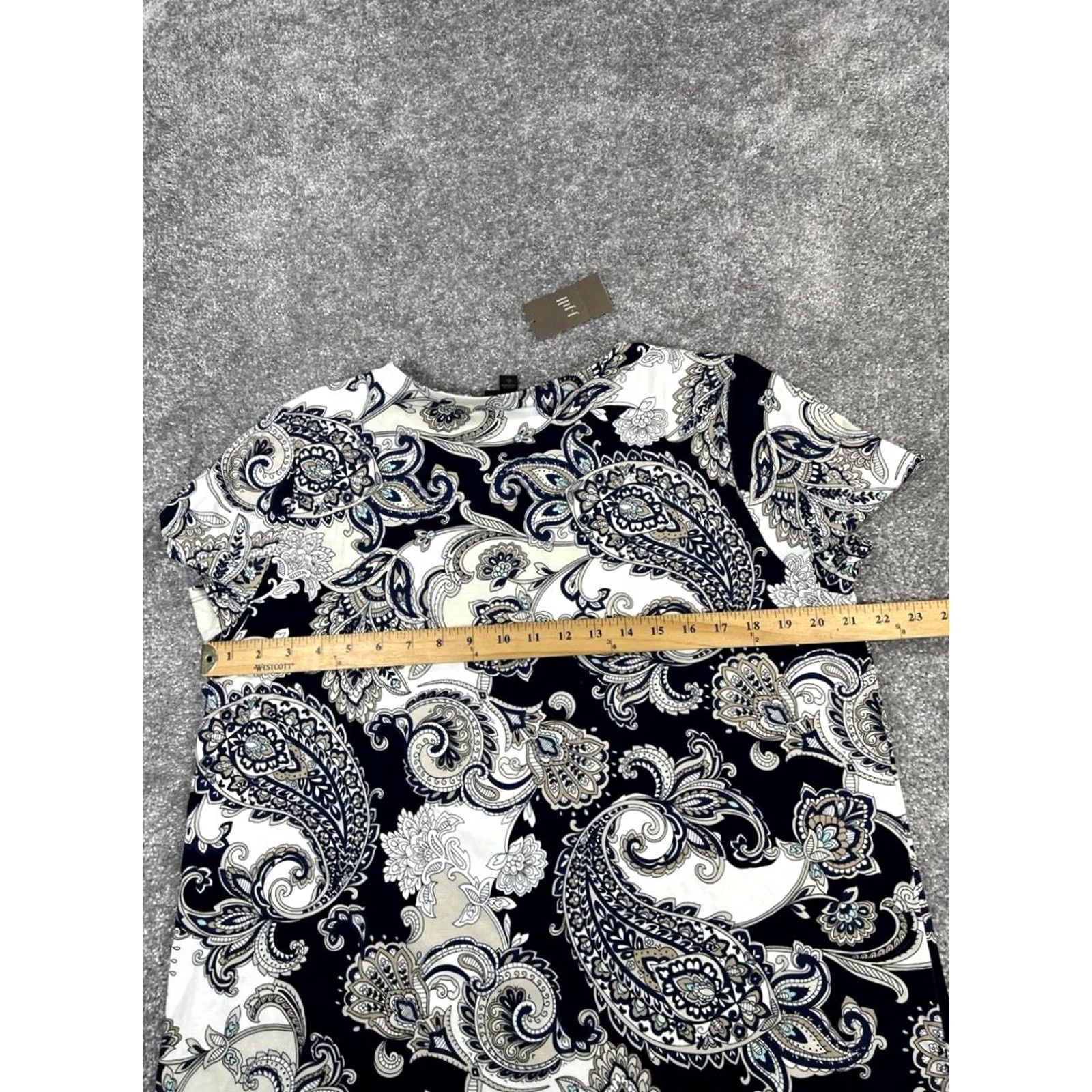 J. Jill J.Jill Blouse Womens Large Tall Blue White Beige Floral Shirt Size L / US 10 / IT 46 - 6 Thumbnail