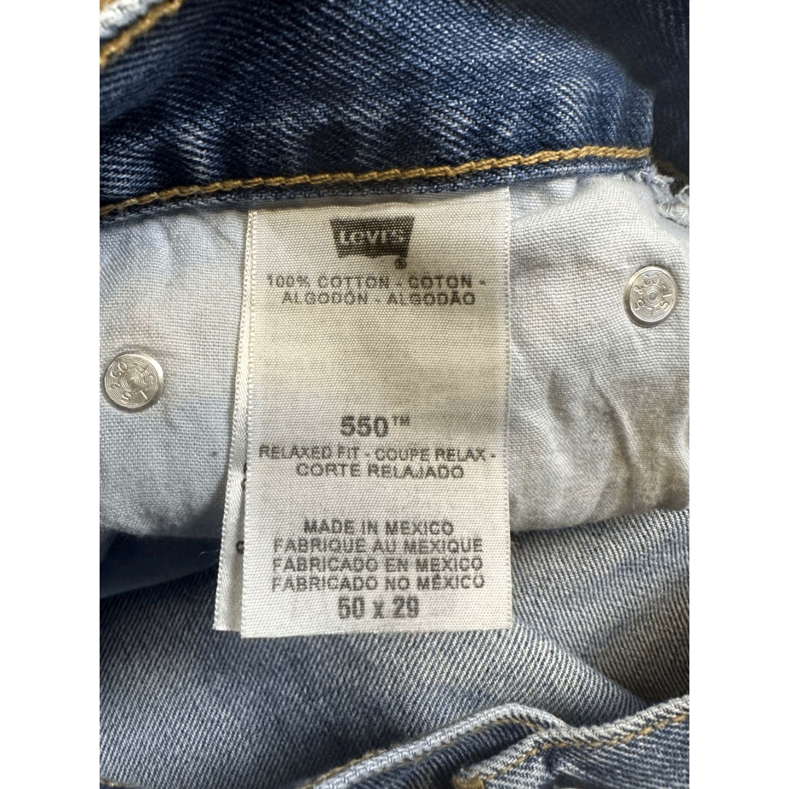 Levi's Levi’s 550 Jeans Men 50x29 Relaxed Taper Blue Medium Wash Denim NWT Size US 34 / EU 50 - 4 Thumbnail