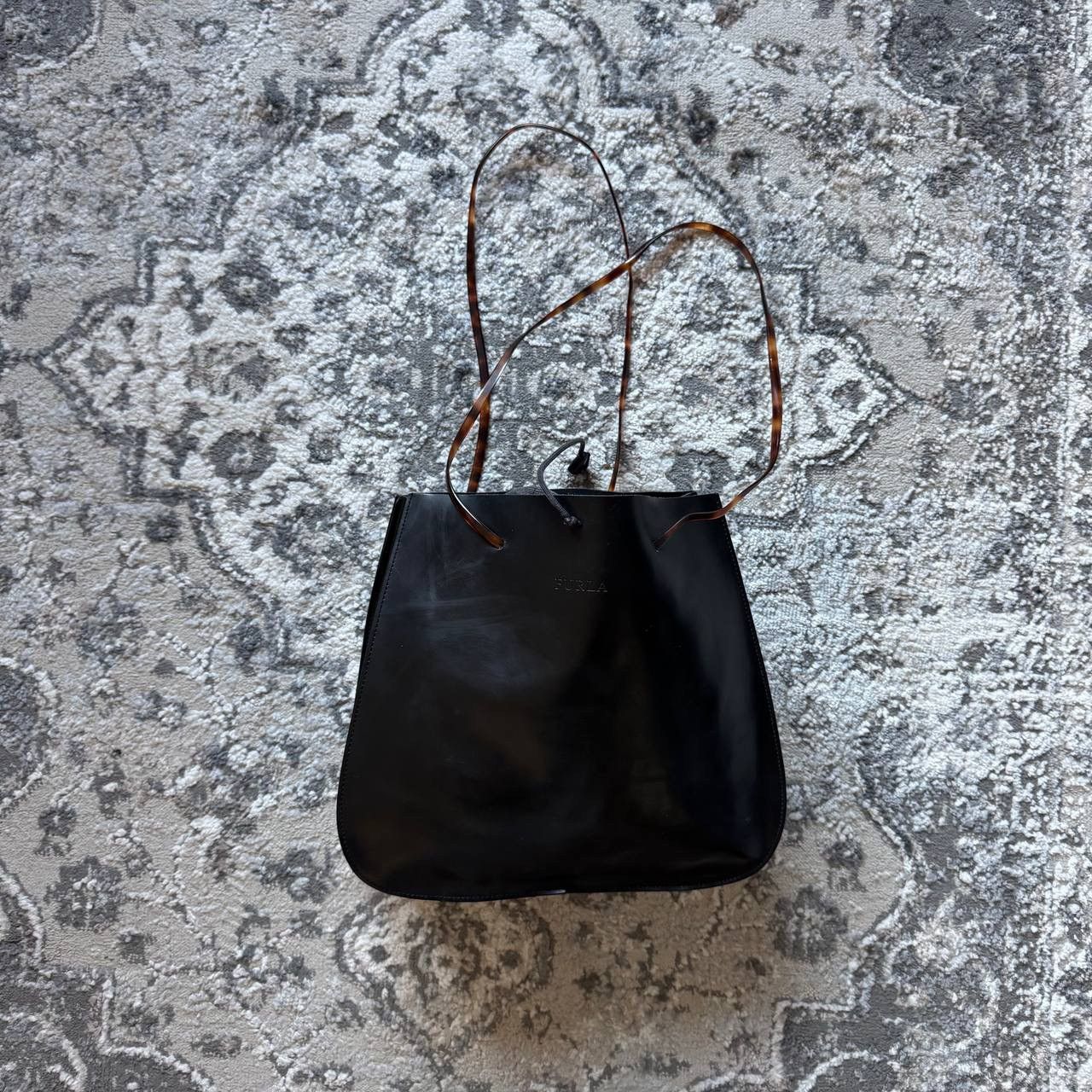 Furla Furla Vintage Black Big Leather Retro Bag Size ONE SIZE - 1 Thumbnail