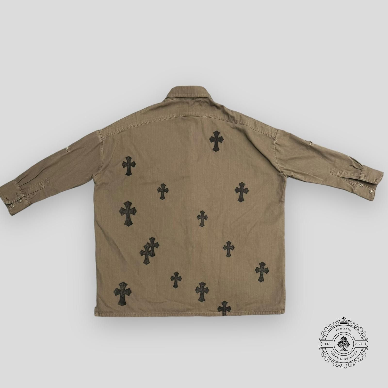 Chrome Hearts Chrome Hearts Oversized Cross Patch Shirt in Olive Green Size ONE SIZE - 2 Thumbnail