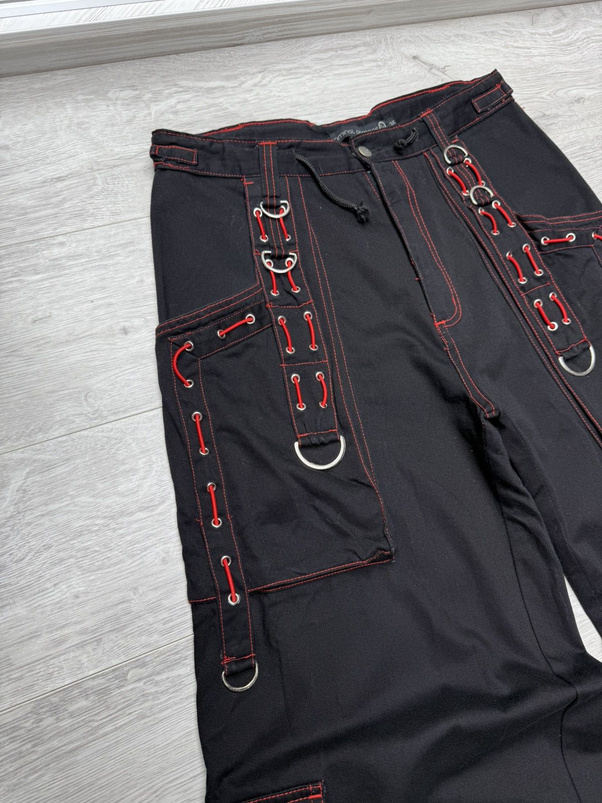 Tripp NYC Criminal Damage Bondage Pant D-Ring Straps Gothic Cyber Rave Size US 34 / EU 50 - 6 Thumbnail