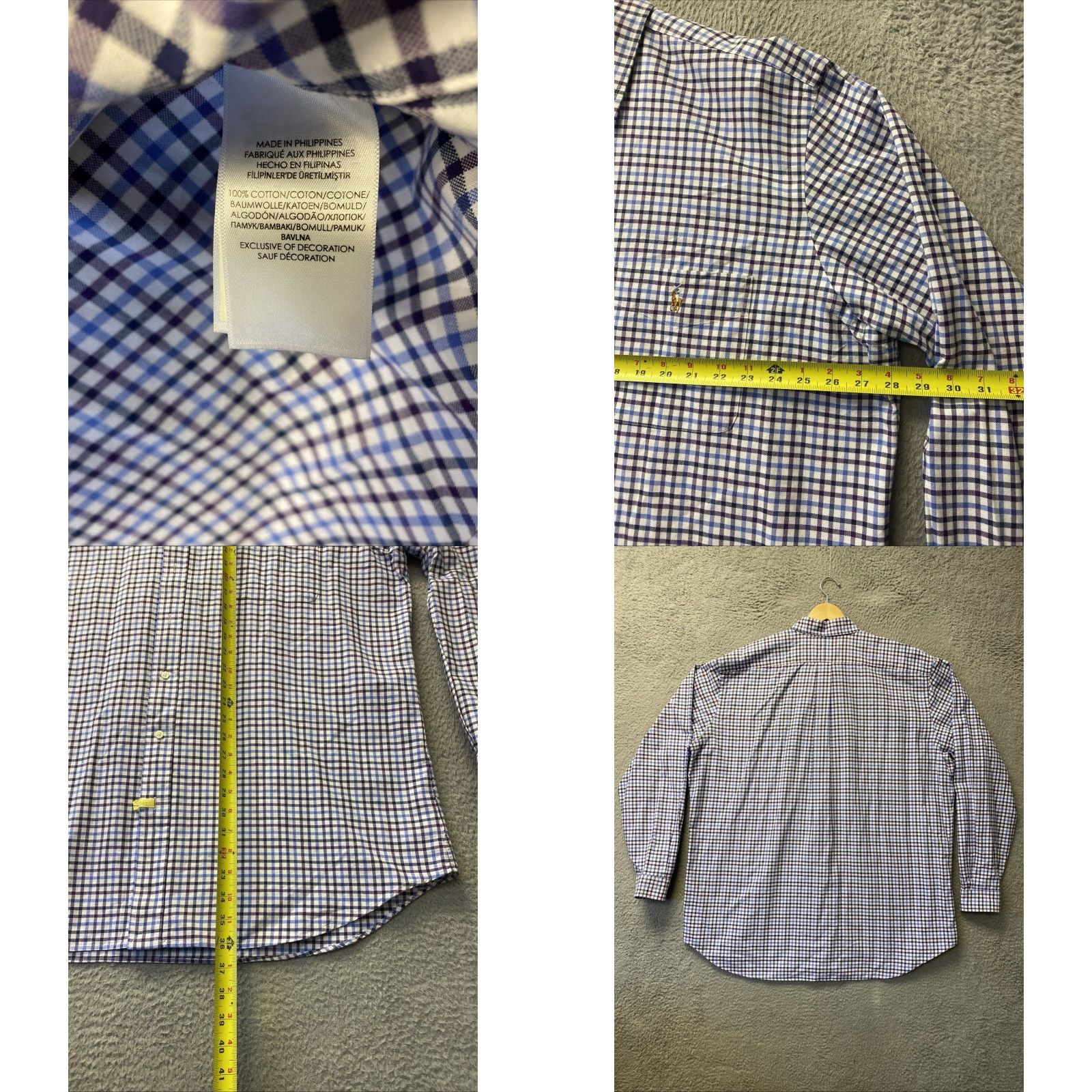 Ralph Lauren RALPH LAUREN Button Down Shirt Mens XXLT Classic Check Long Sleeve /161-5 Button-Down Polo Ralph Lauren Signature Pony Accent Size US XXL / EU 58 / 5 - 8 Thumbnail