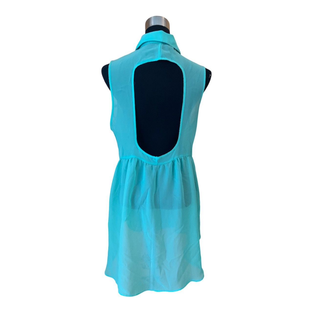 Vintage Vintage Y2K Teal Sheer Chiffon Sleeveless Babydoll Blouse Size M / US 6-8 / IT 42-44 - 5 Thumbnail
