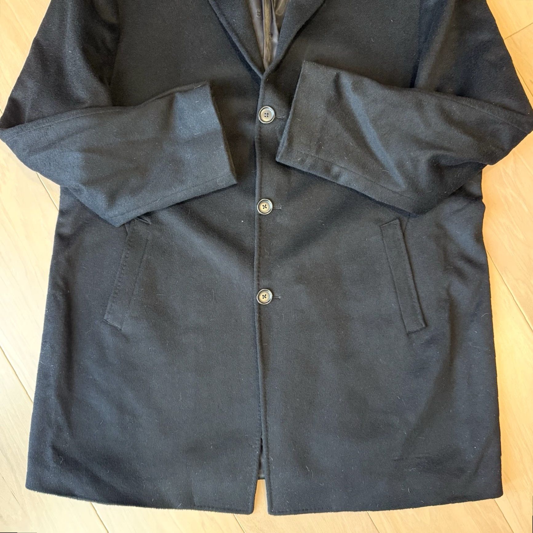 John Varvatos VINTAGE John Varvatos Cashmere Peacoat 48R Black Winter Minimalist Outerwear New York Size US M / EU 48-50 / 2 - 5 Thumbnail