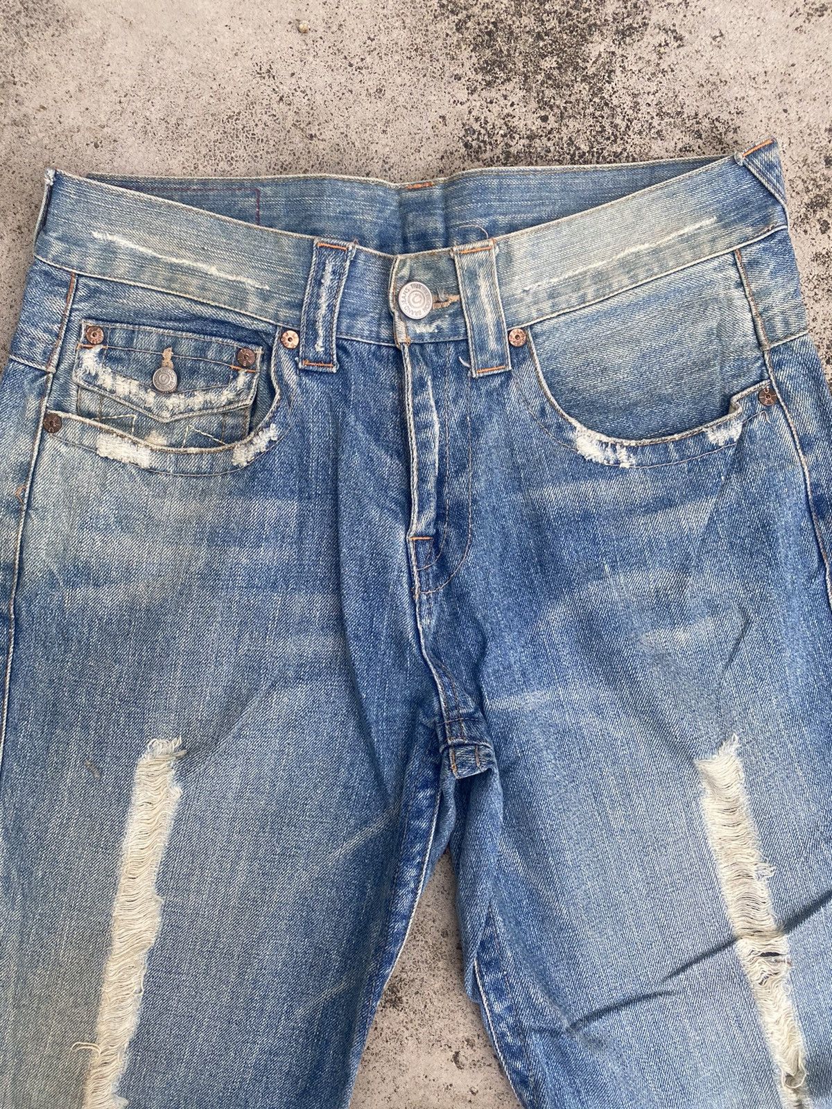If Six Was Nine × True Religion Flare Jeans True Religion Distressed Bootcut Size US 31 - 10 Thumbnail