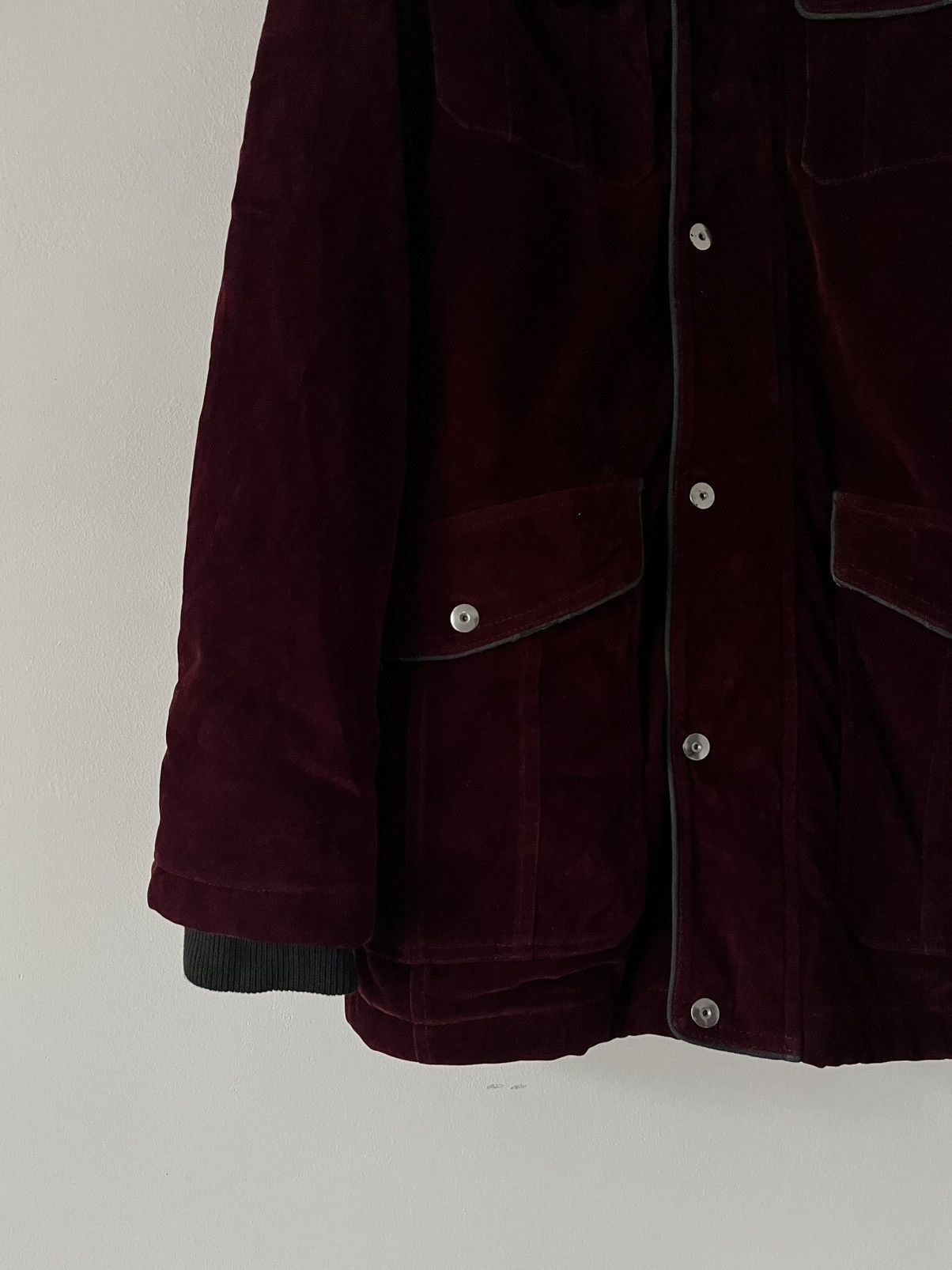 Japanese Brand 2000s NAUGHTY STYLE BURGUNDY VELVET BONDAGE PUNK JACKET Size US M / EU 48-50 / 2 - 4 Thumbnail