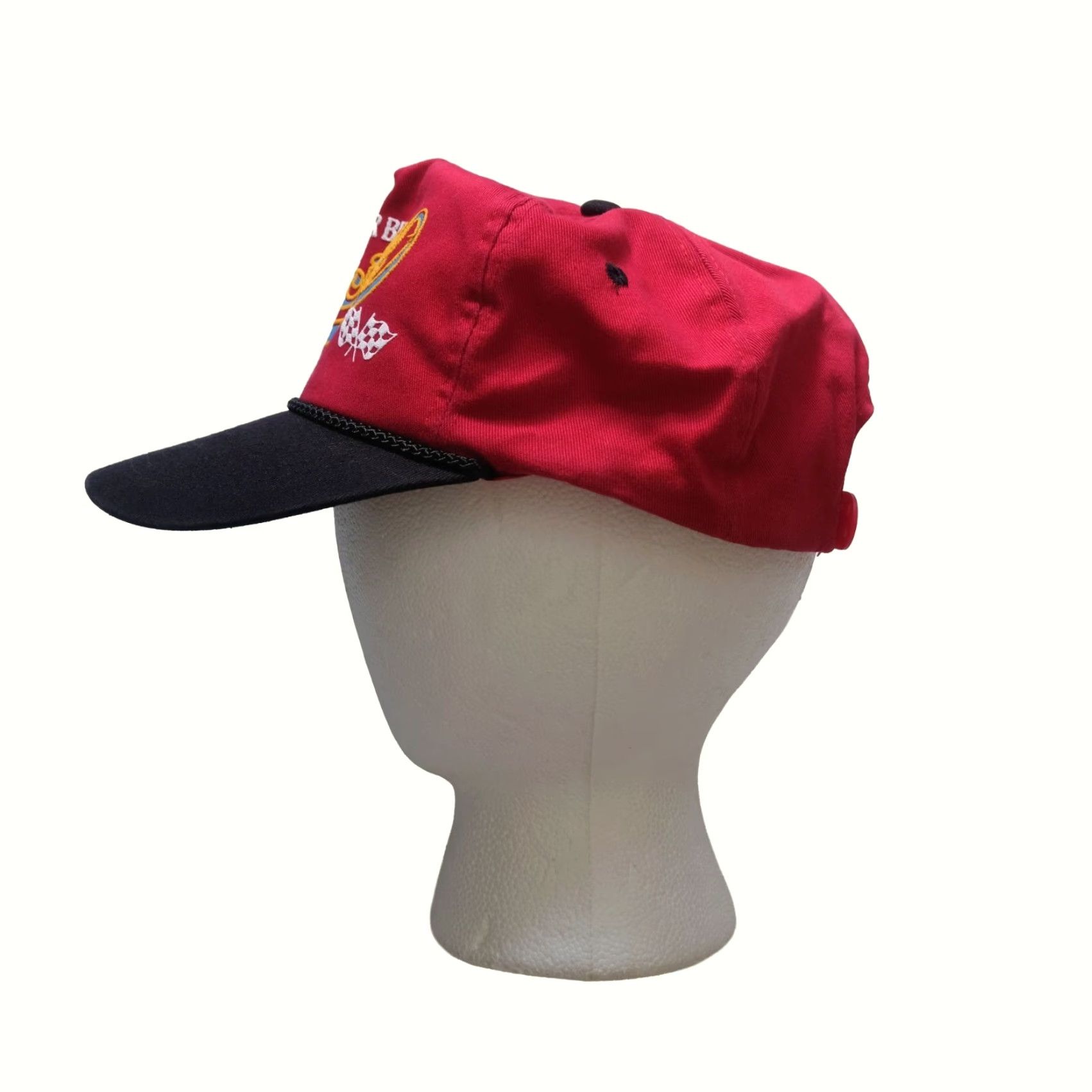 Vintage VINTAGE USA 80s 90s RACING FLAG FUNNY PUFF PRINT ADJUSTABLE BASEBALL HAT CAP ONESIZE Size ONE SIZE - 3 Thumbnail