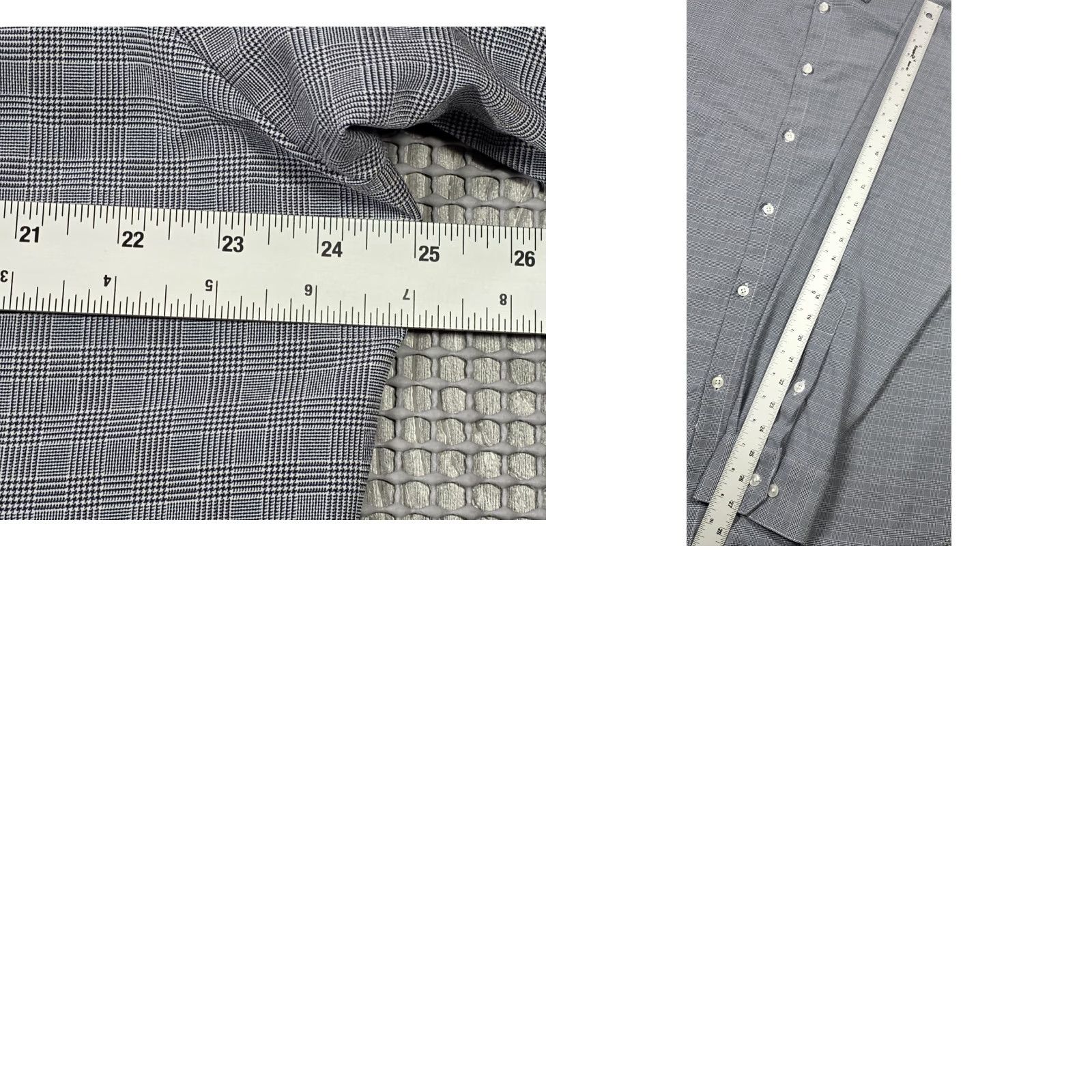 Mizzen+Main Mizzen+Main Leeward Performance Shirt 2XL Trim Fit Gray Blue Plaid Houndstooth Long Sleeve Button-Up Mens Shirt Range: 2XL, Color: Blue Size US XXL / EU 58 / 5 - 9 Thumbnail