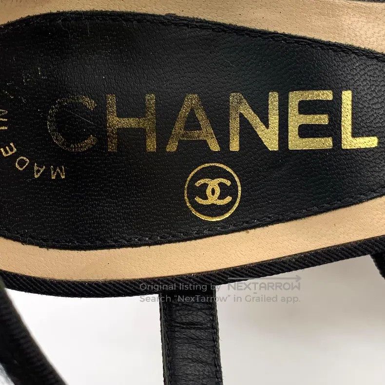 Chanel Chanel Black camelia one-character buckle slope heel sanda Size US 8 / IT 38 - 7 Thumbnail