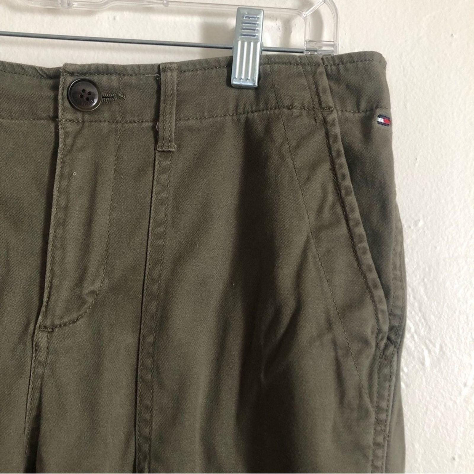 Tommy Hilfiger Tommy Hilfiger Green Cargo Straight Cotton Trouser Pants Size 31" - 3 Thumbnail