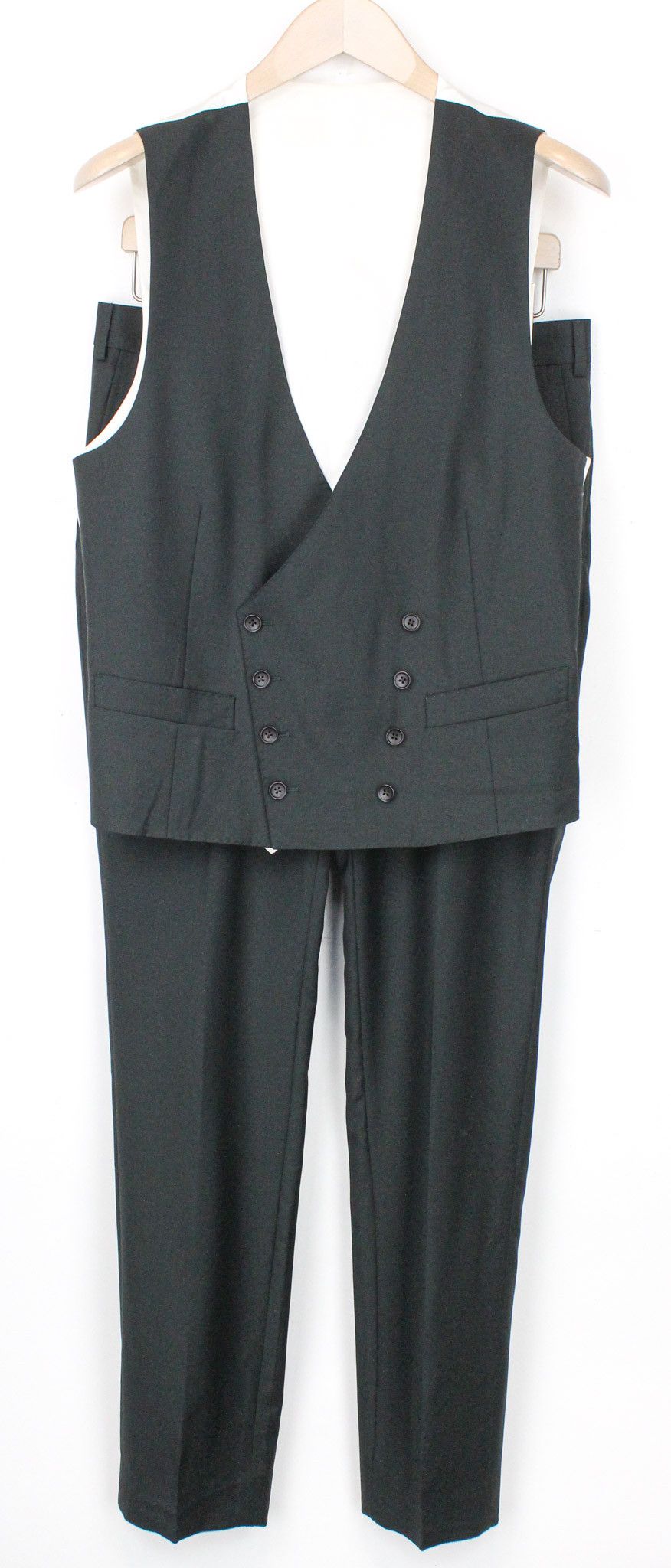 image of Suitsupply Ferrara Uk38R Wastcoat Trousers Green Wool Suit 71896, Men's