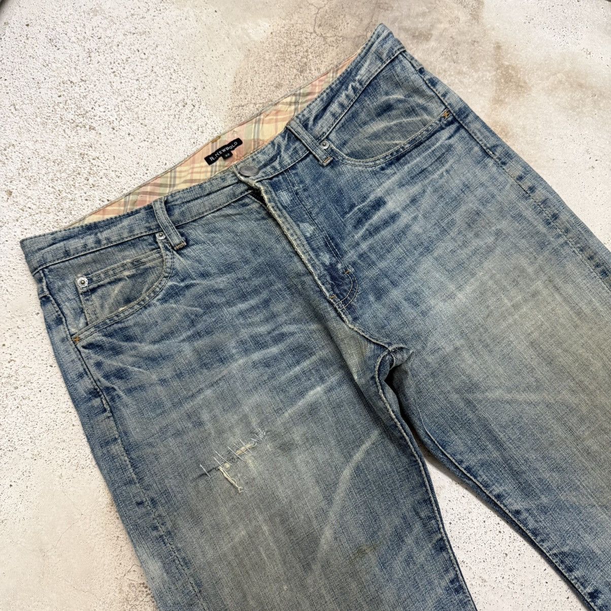 Japanese Brand R. Newbold Distressed Stitching Paint Splitter Denim Pants Size US 33 - 4 Thumbnail